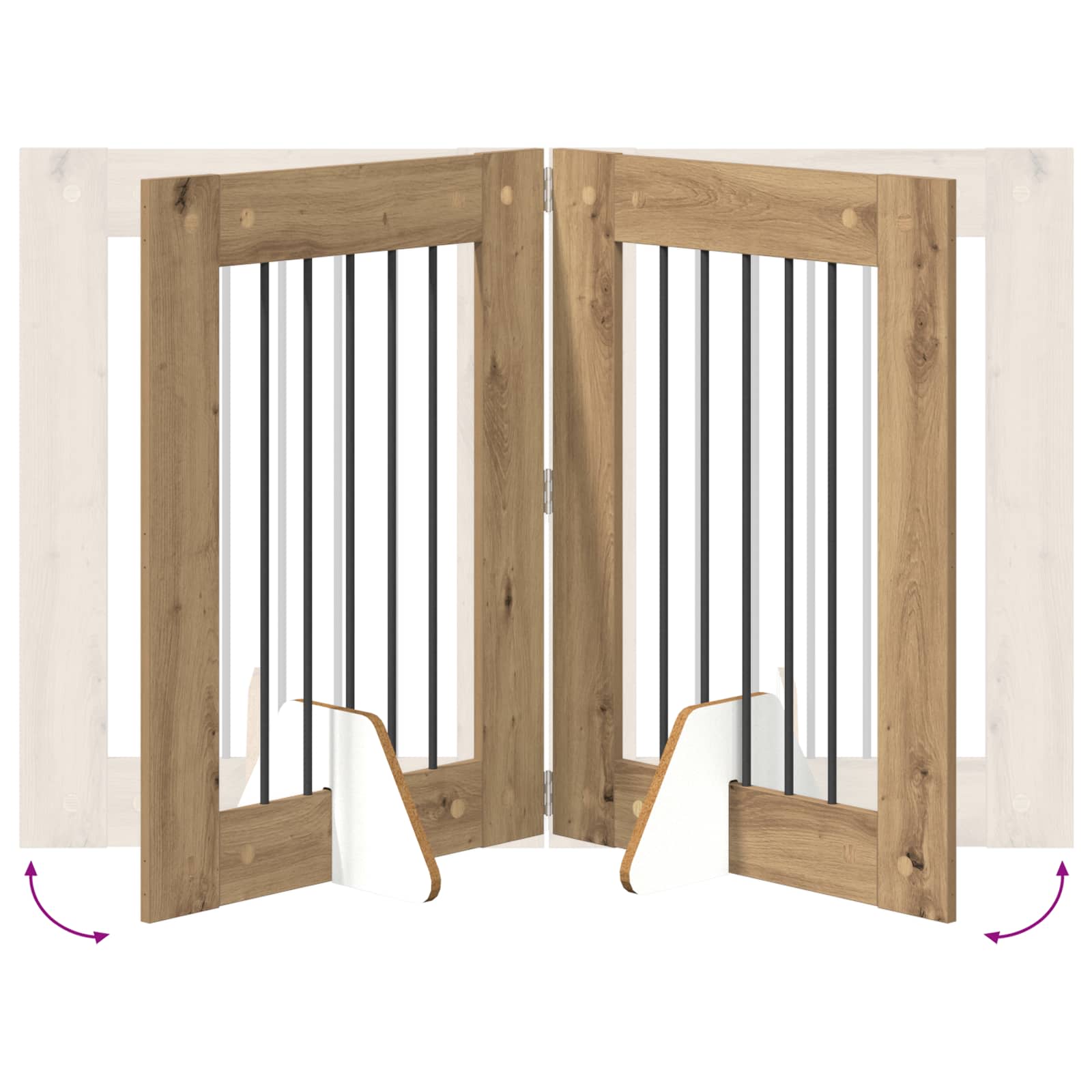 Foldable Dog Gate with Stands 2 pcs Artisan Oak 120,5 cm