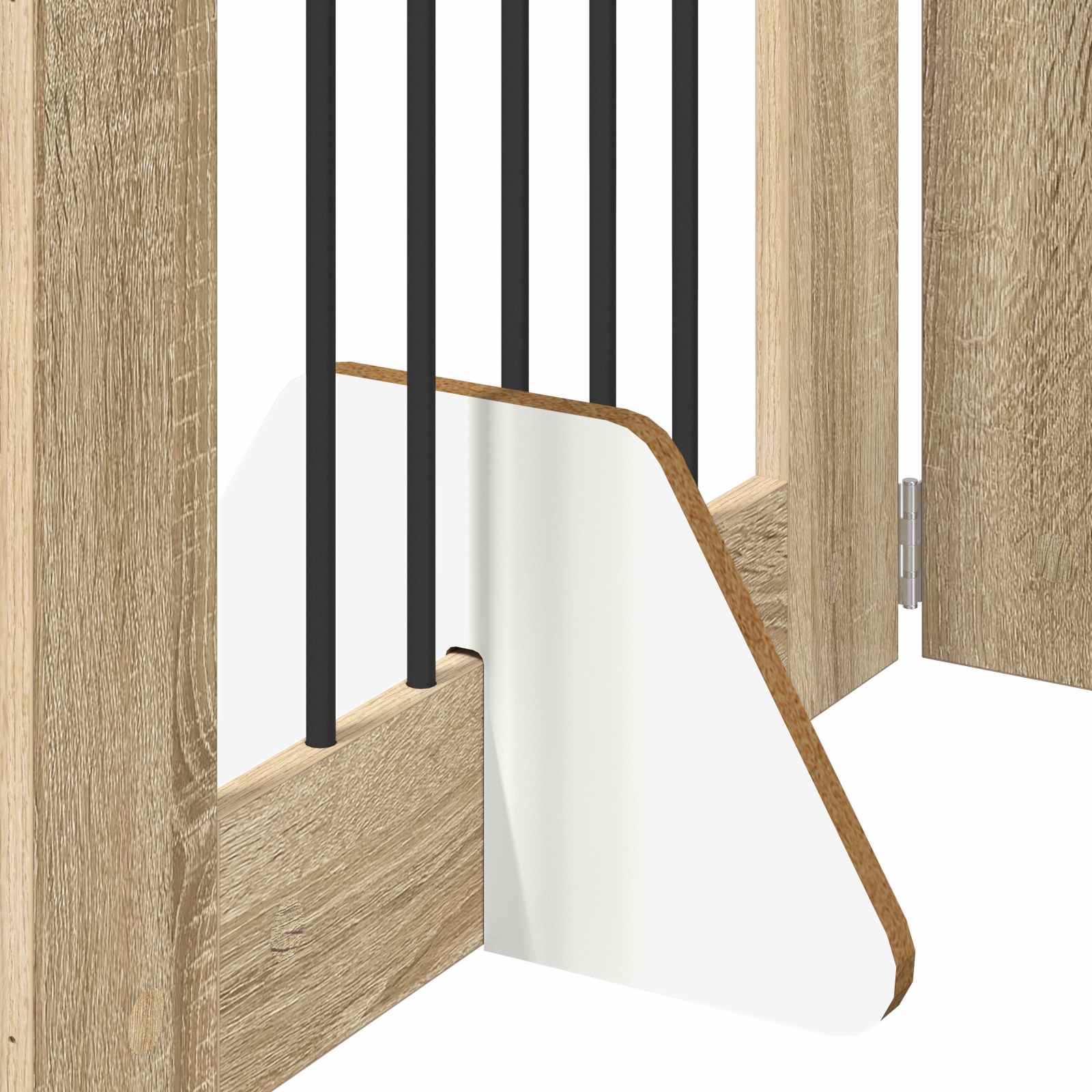 Dog Gate with Stands 4 pcs Sonoma Oak 60 x 80 cm