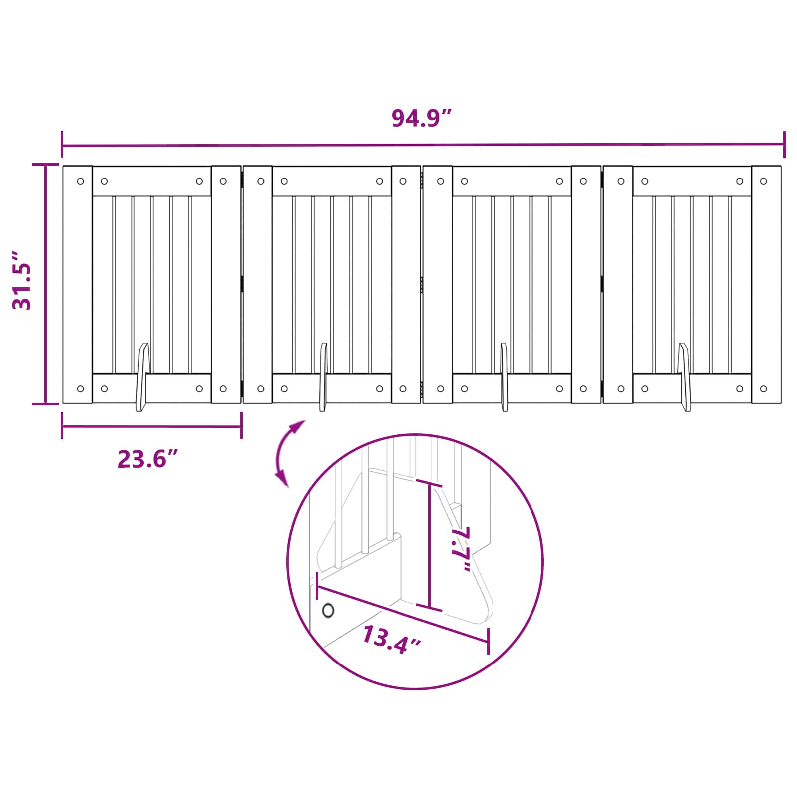 Foldable Dog Gate with Stands 4 pcs Artisan Oak 241 cm