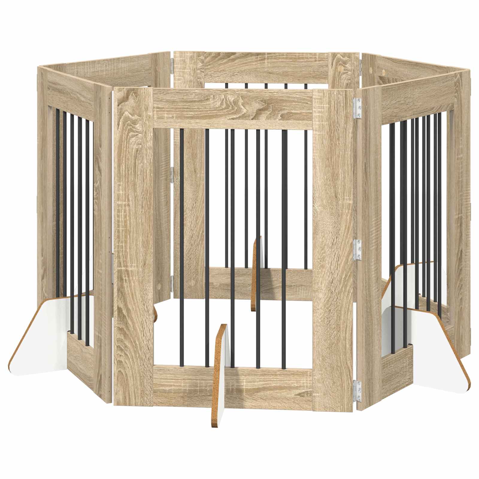 Foldable Dog Gate with Stands 6 pcs Sonoma Oak 362 cm