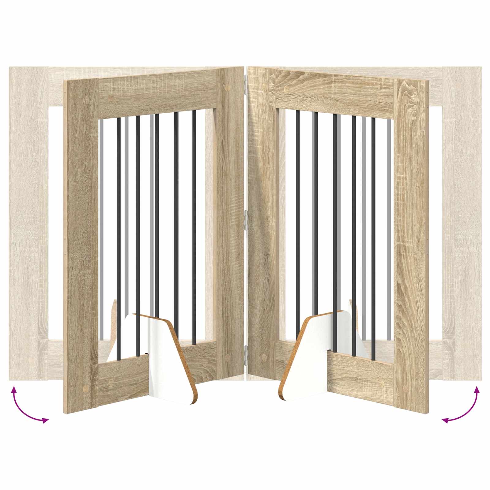 Foldable Dog Gate with Stands 6 pcs Sonoma Oak 362 cm