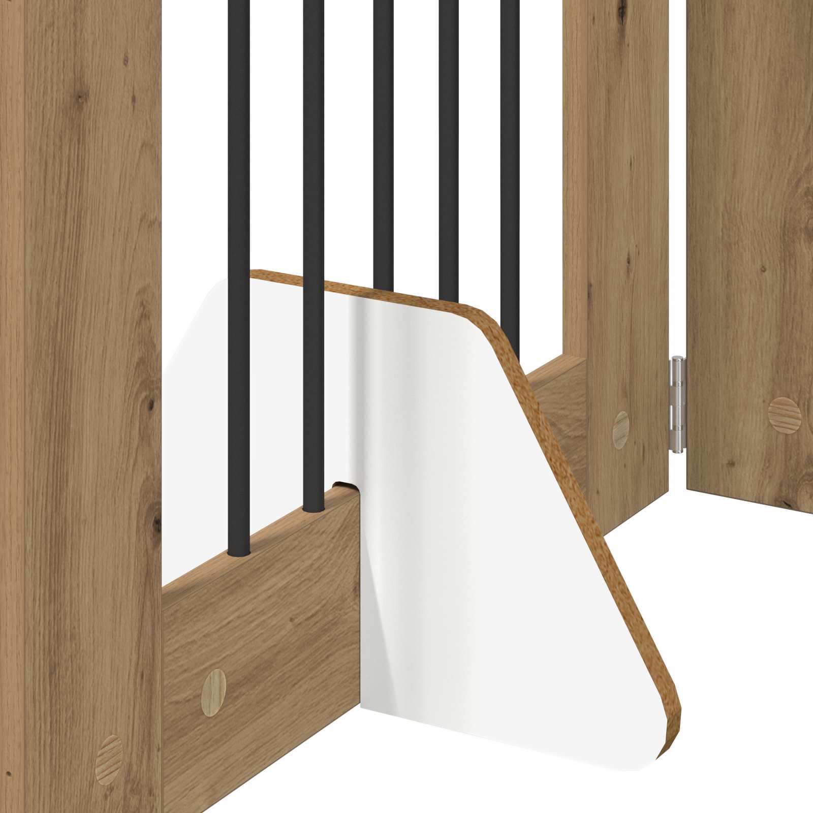 Foldable Dog Gate with Stands 6 pcs Artisan Oak 362 cm