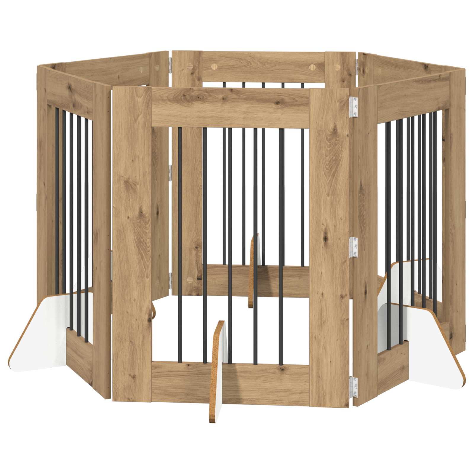 Foldable Dog Gate with Stands 6 pcs Artisan Oak 362 cm