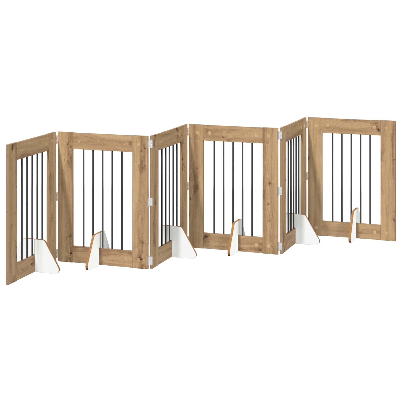 Foldable Dog Gate with Stands 6 pcs Artisan Oak 362 cm