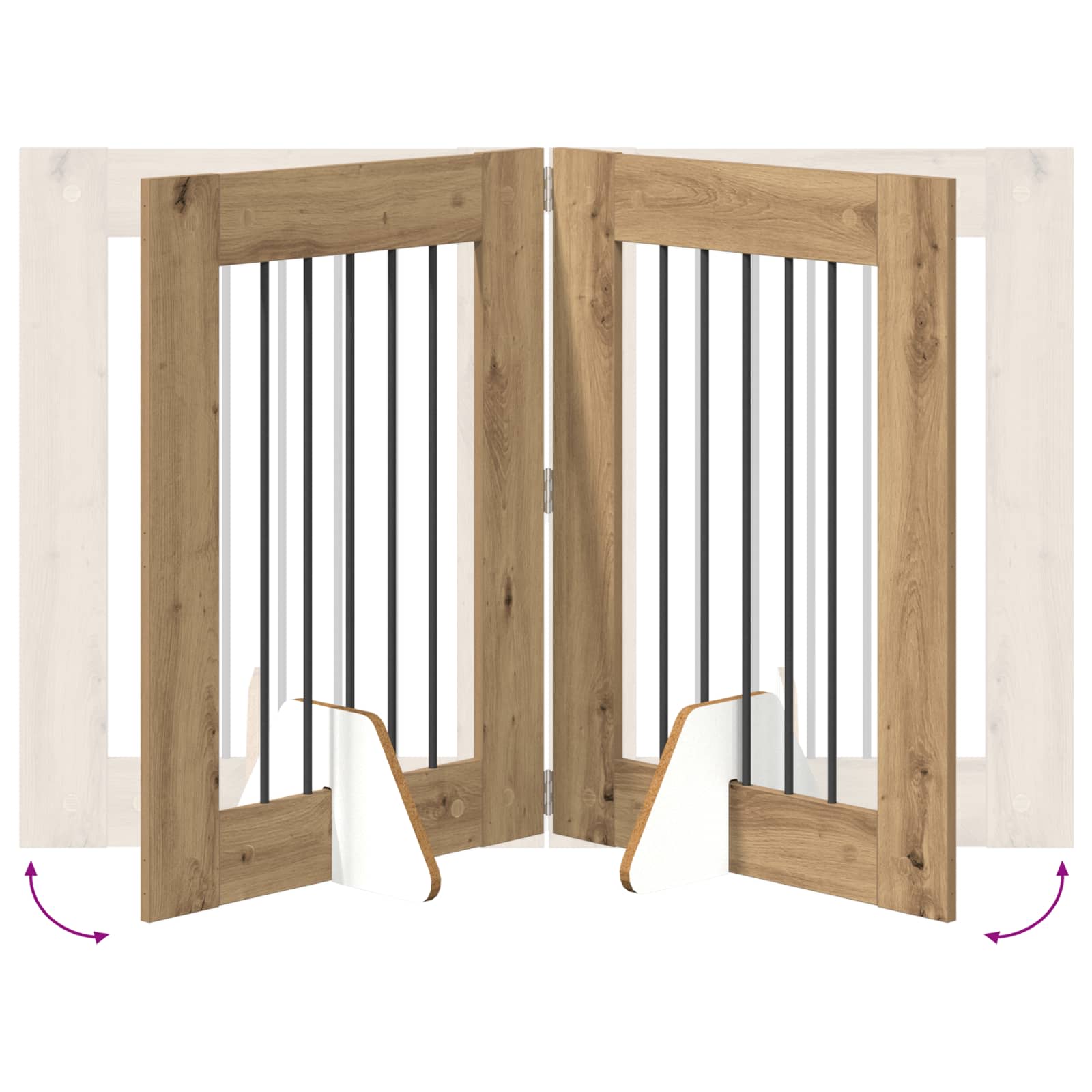 Foldable Dog Gate with Stands 6 pcs Artisan Oak 362 cm
