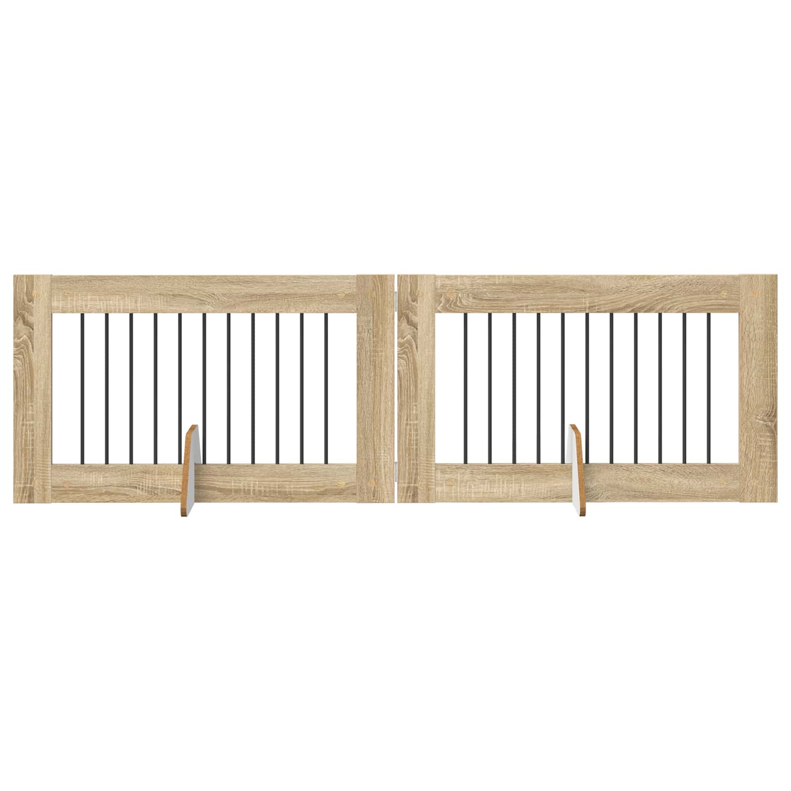 Dog Gate with Stands 2 pcs Sonoma Oak 100 x 60 cm