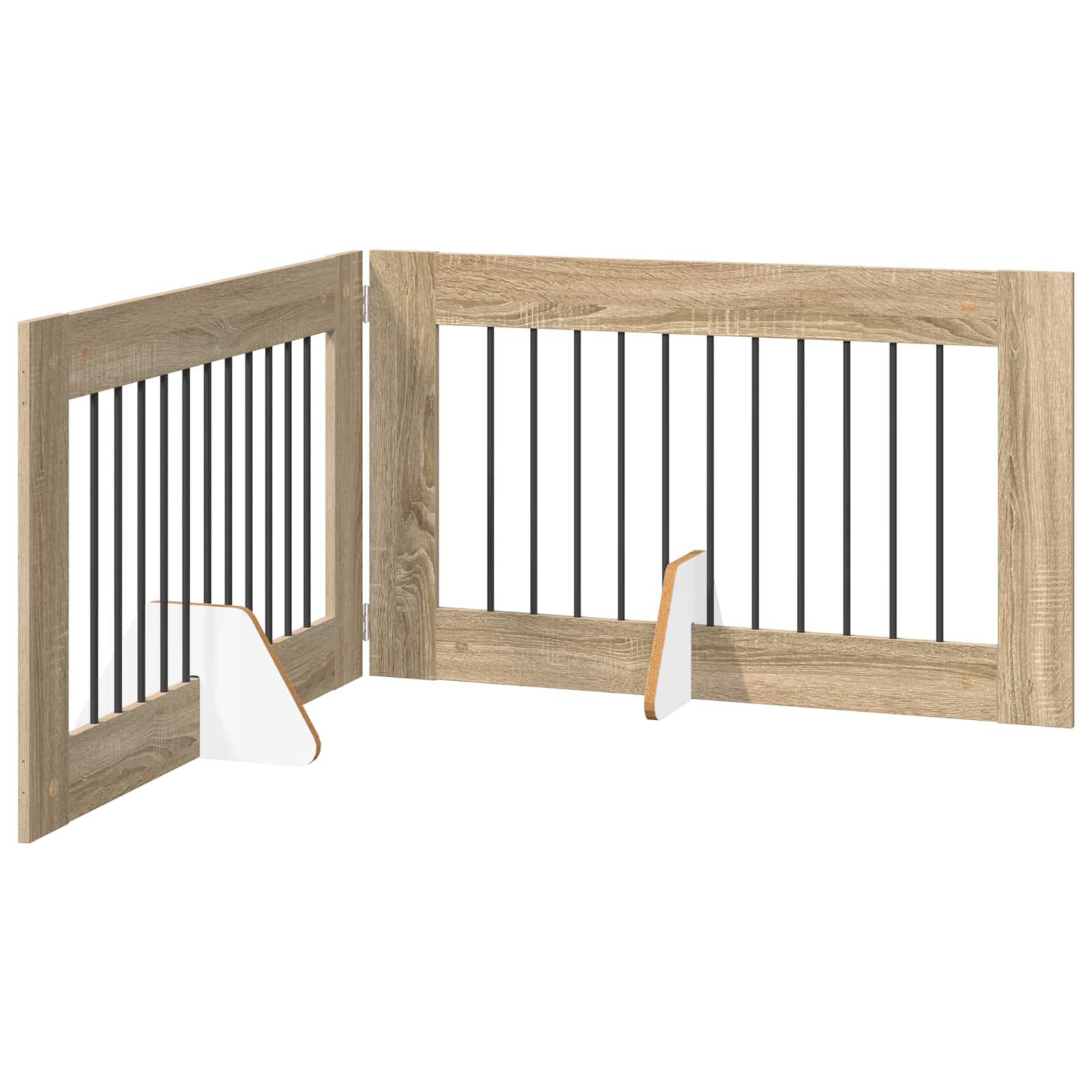 Foldable Dog Gate with Stands 2 pcs Sonoma Oak 200.5 cm