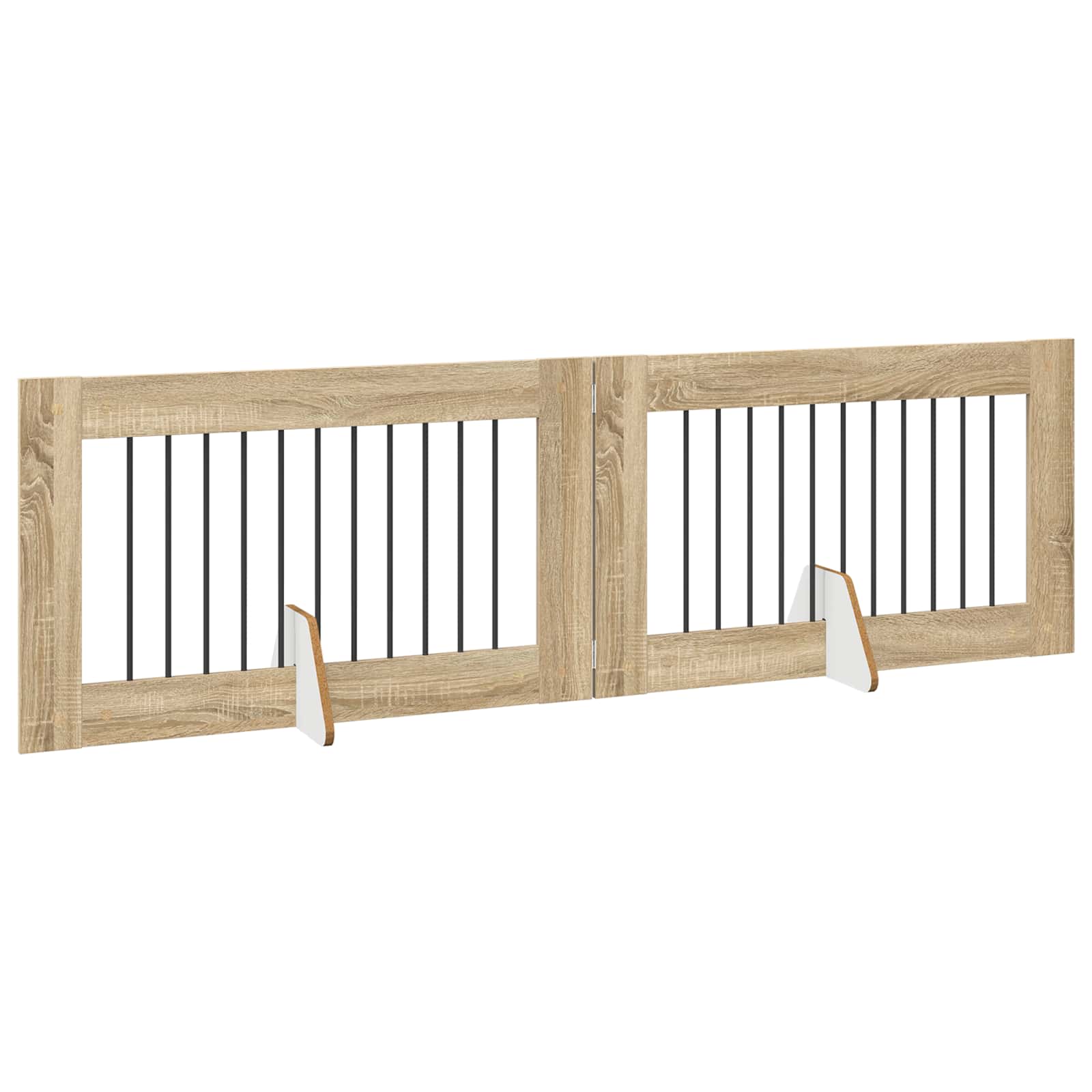 Foldable Dog Gate with Stands 2 pcs Sonoma Oak 200.5 cm