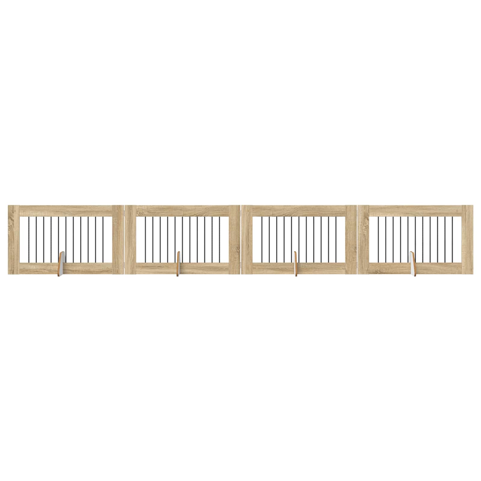 Dog Gate with Stands 4 pcs Sonoma Oak 100 x 60 cm