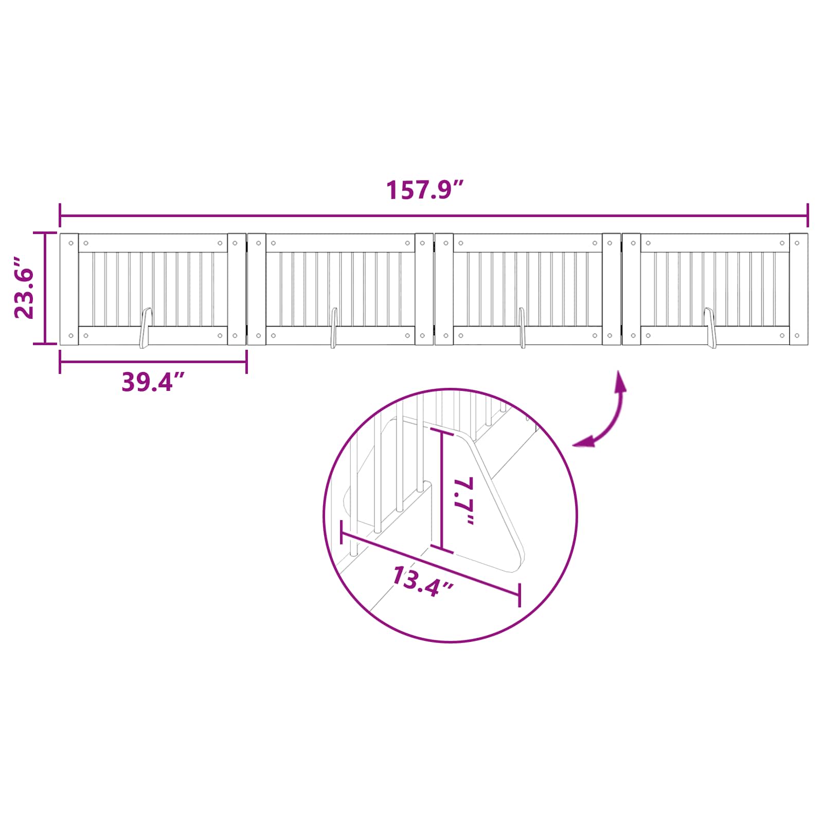 Foldable Dog Gate with Stands 4 pcs Artisan Oak 401 cm