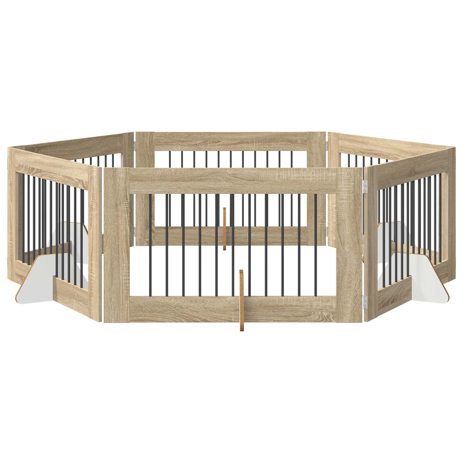 Dog Gate with Stands 6 pcs Sonoma Oak 100 x 60 cm