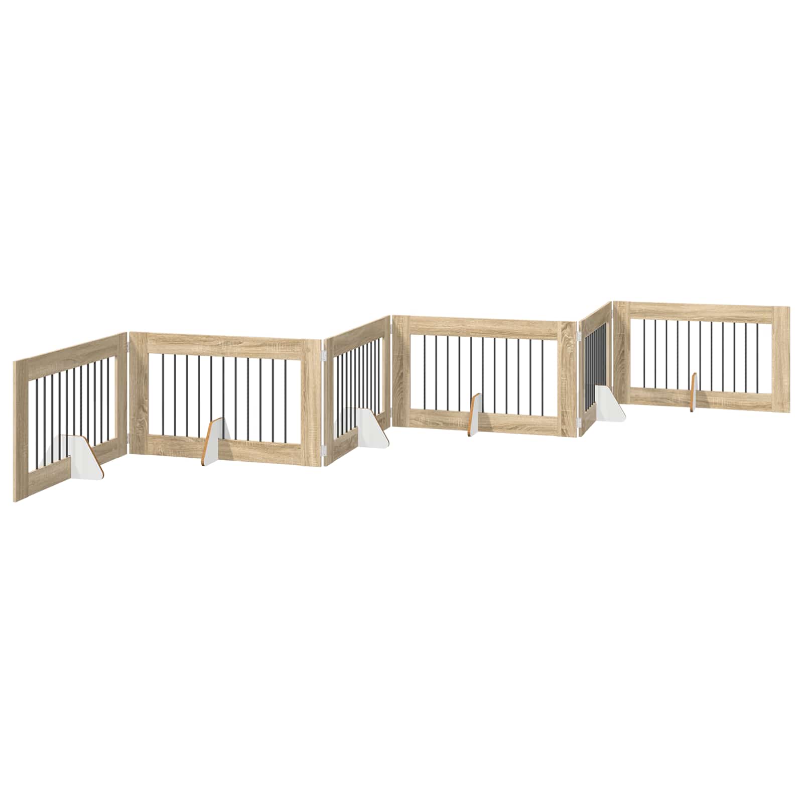 Dog Gate with Stands 6 pcs Sonoma Oak 100 x 60 cm
