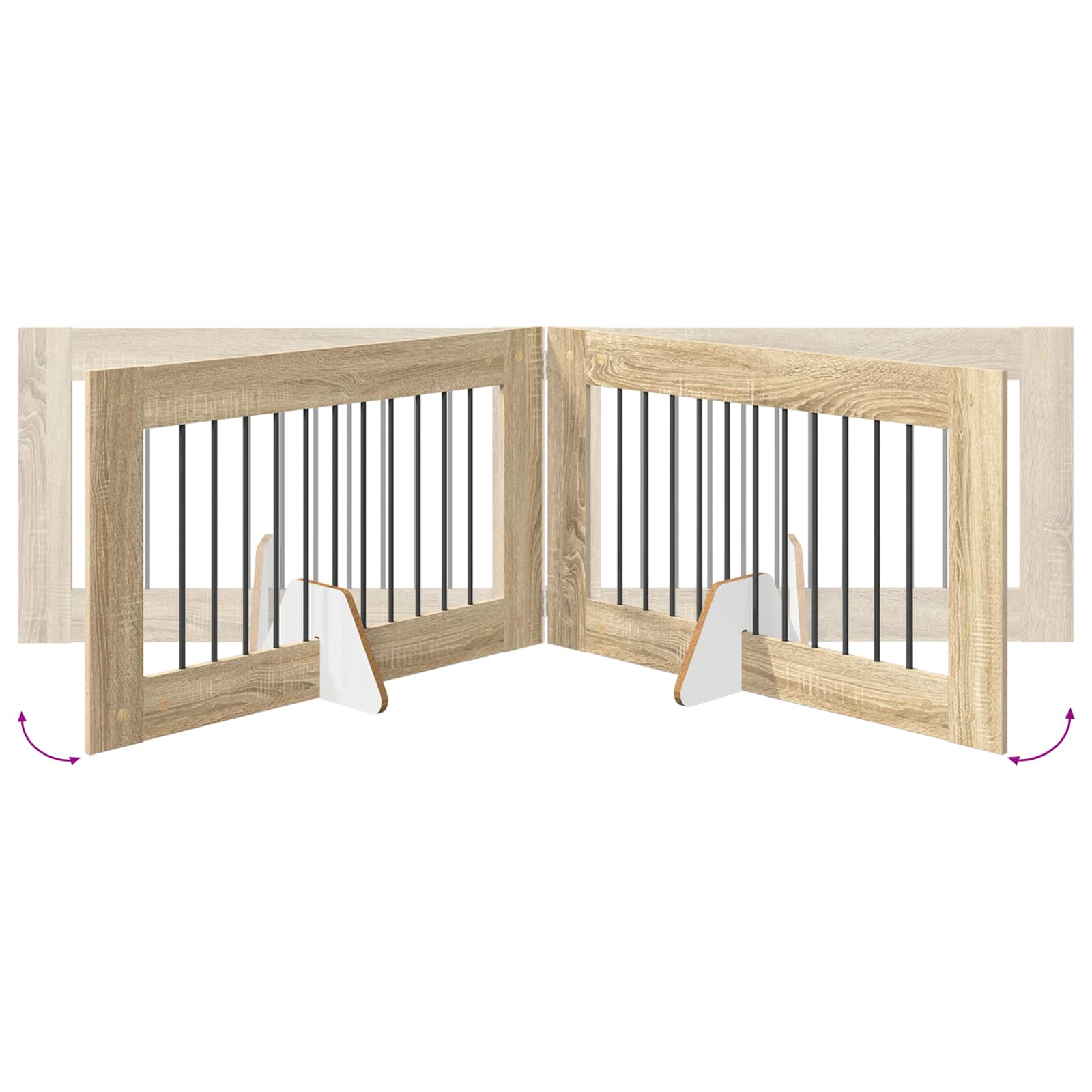 Foldable Dog Gate with Stands 6 pcs Sonoma Oak 602 cm