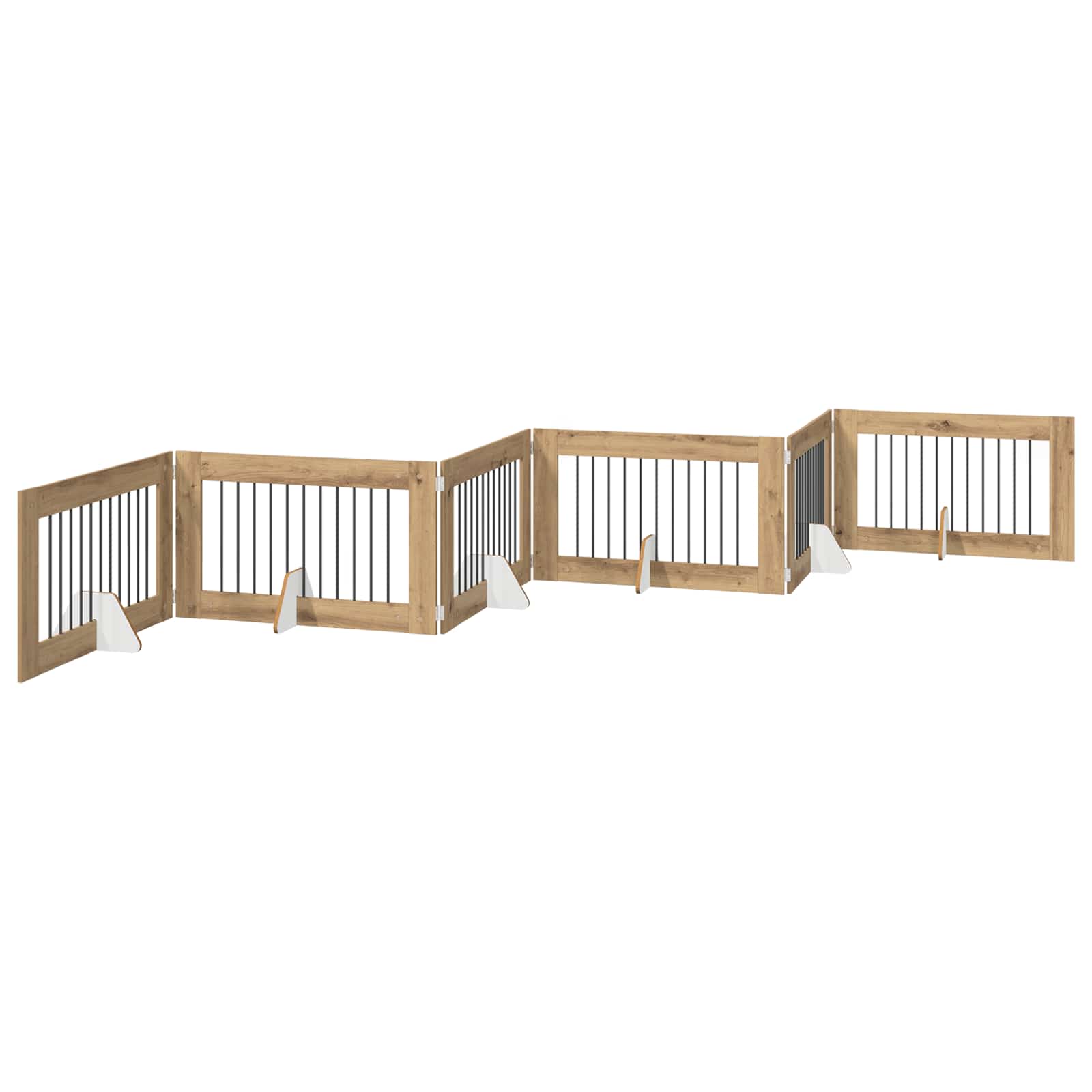 Foldable Dog Gate with Stands 6 pcs Artisan Oak 602 cm