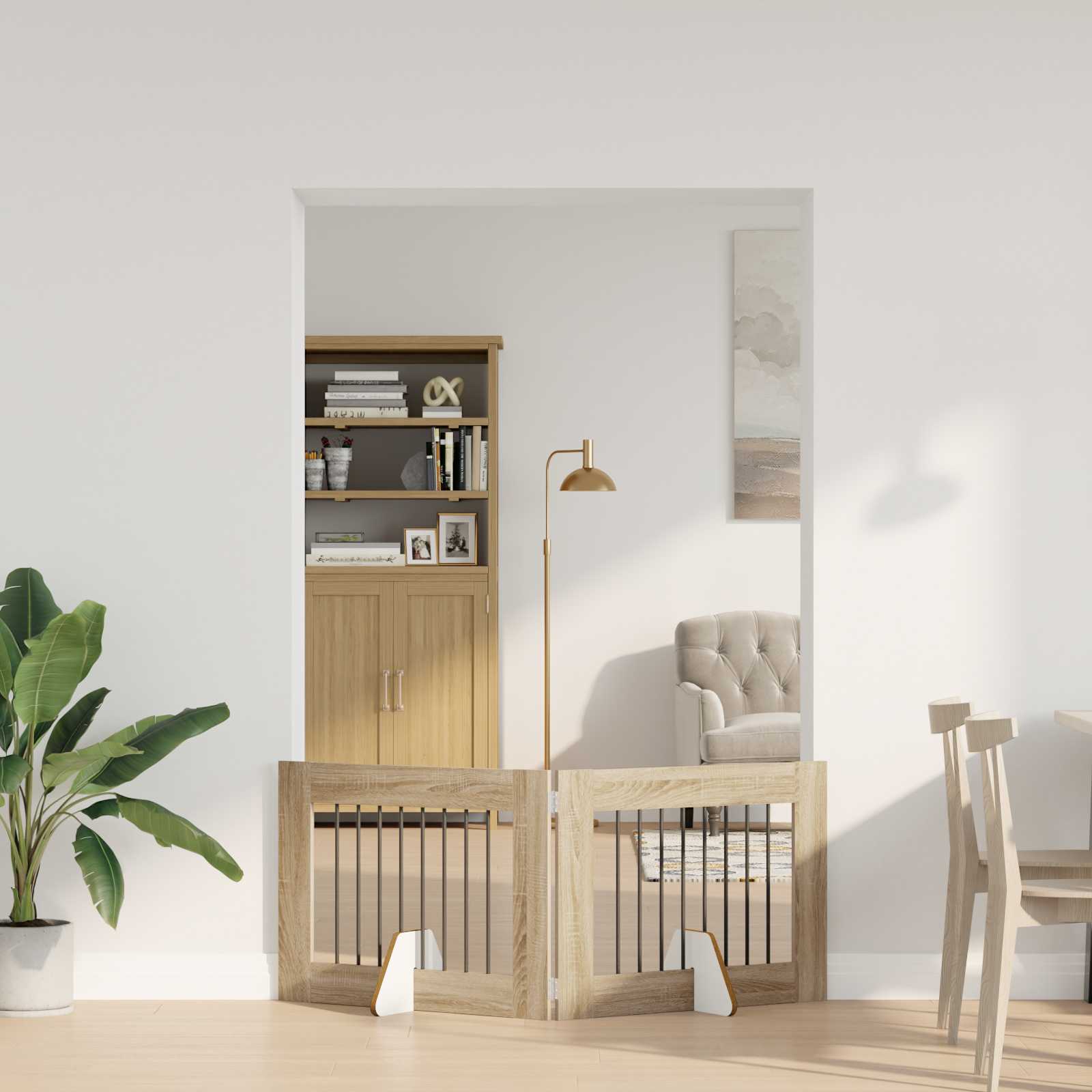 Dog Gate with Stands 2 pcs Sonoma Oak 80 x 60 cm