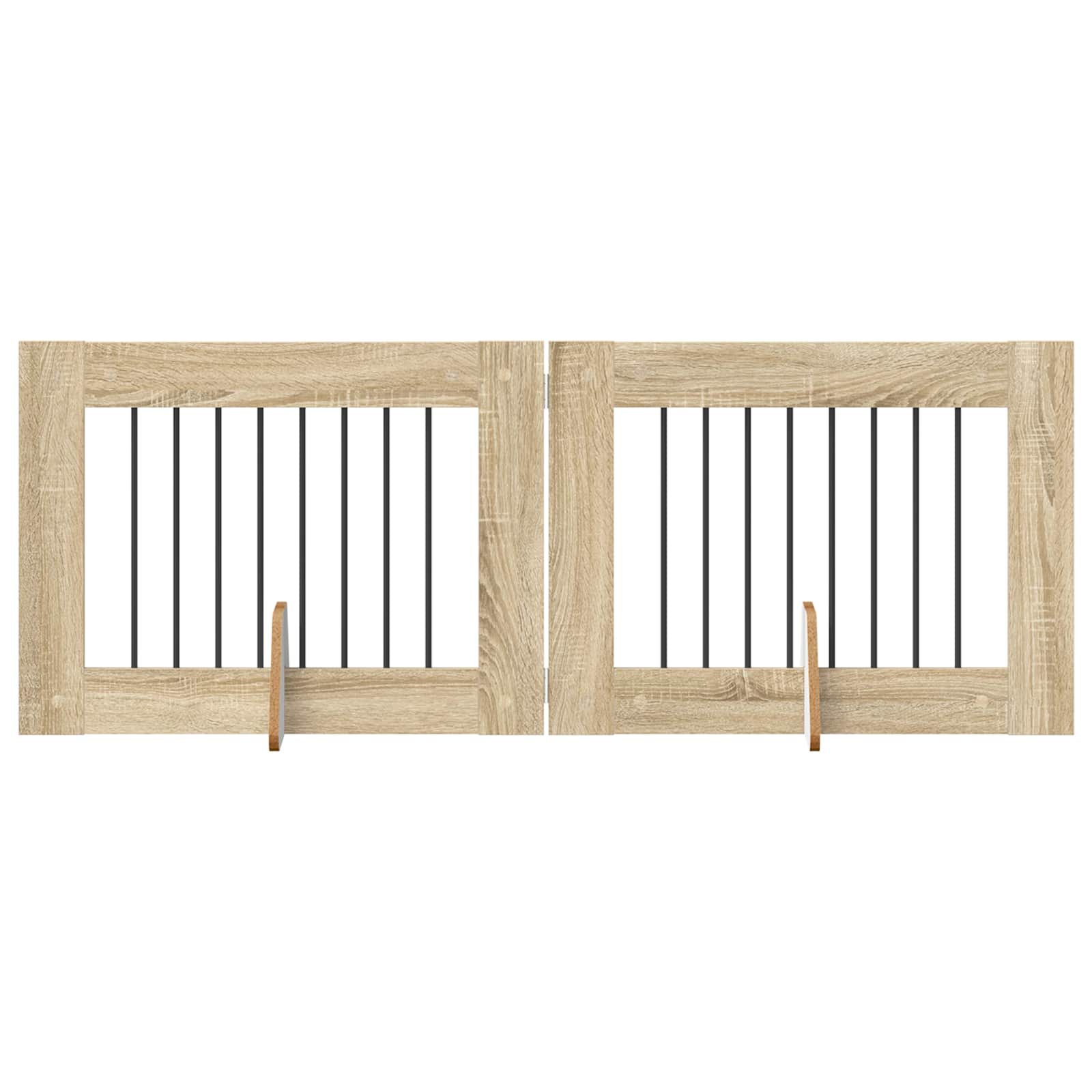 Foldable Dog Gate with Stands 2 pcs Sonoma Oak 160.5 cm