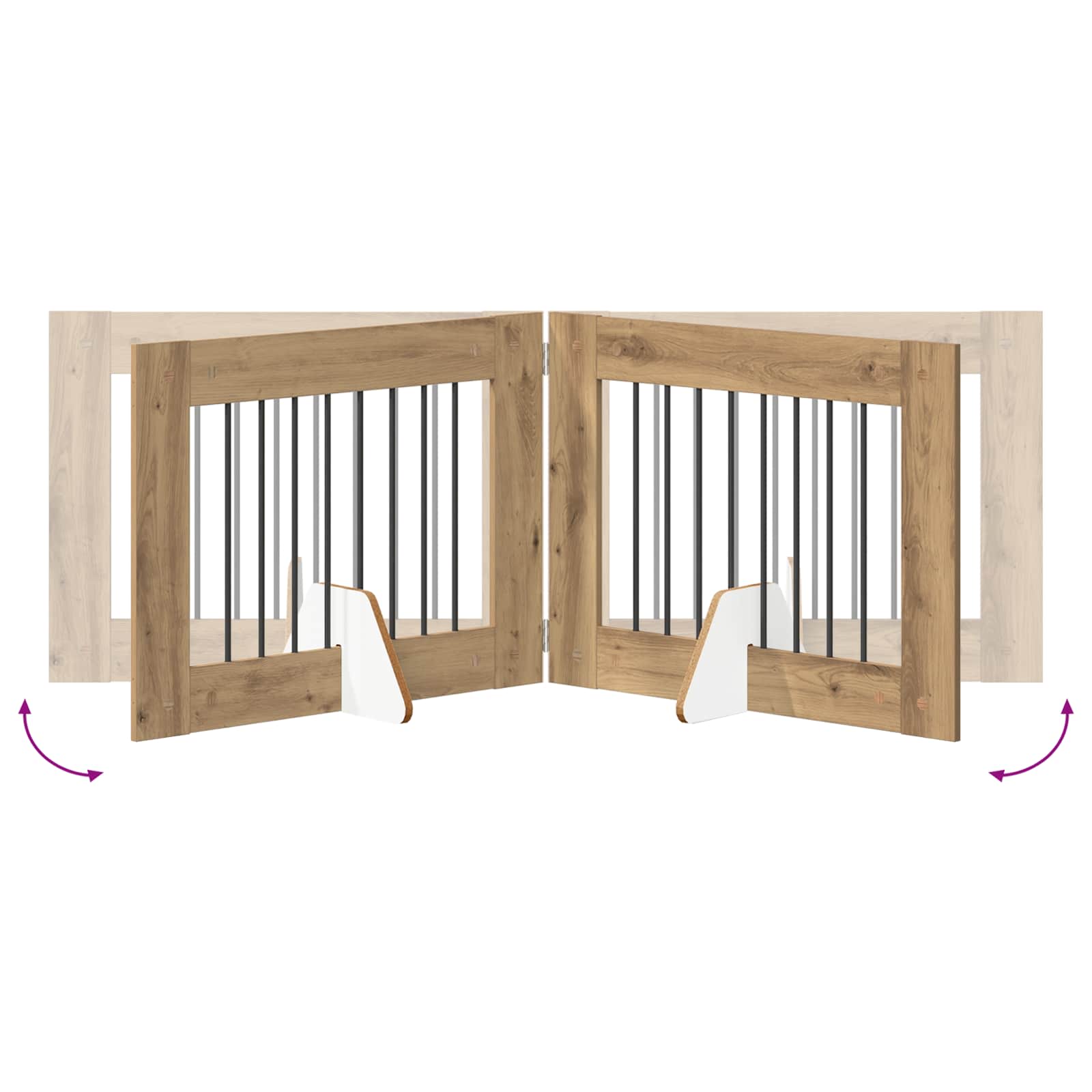 Dog Gate with Stands 2 pcs Artisan Oak 80 x 60 cm