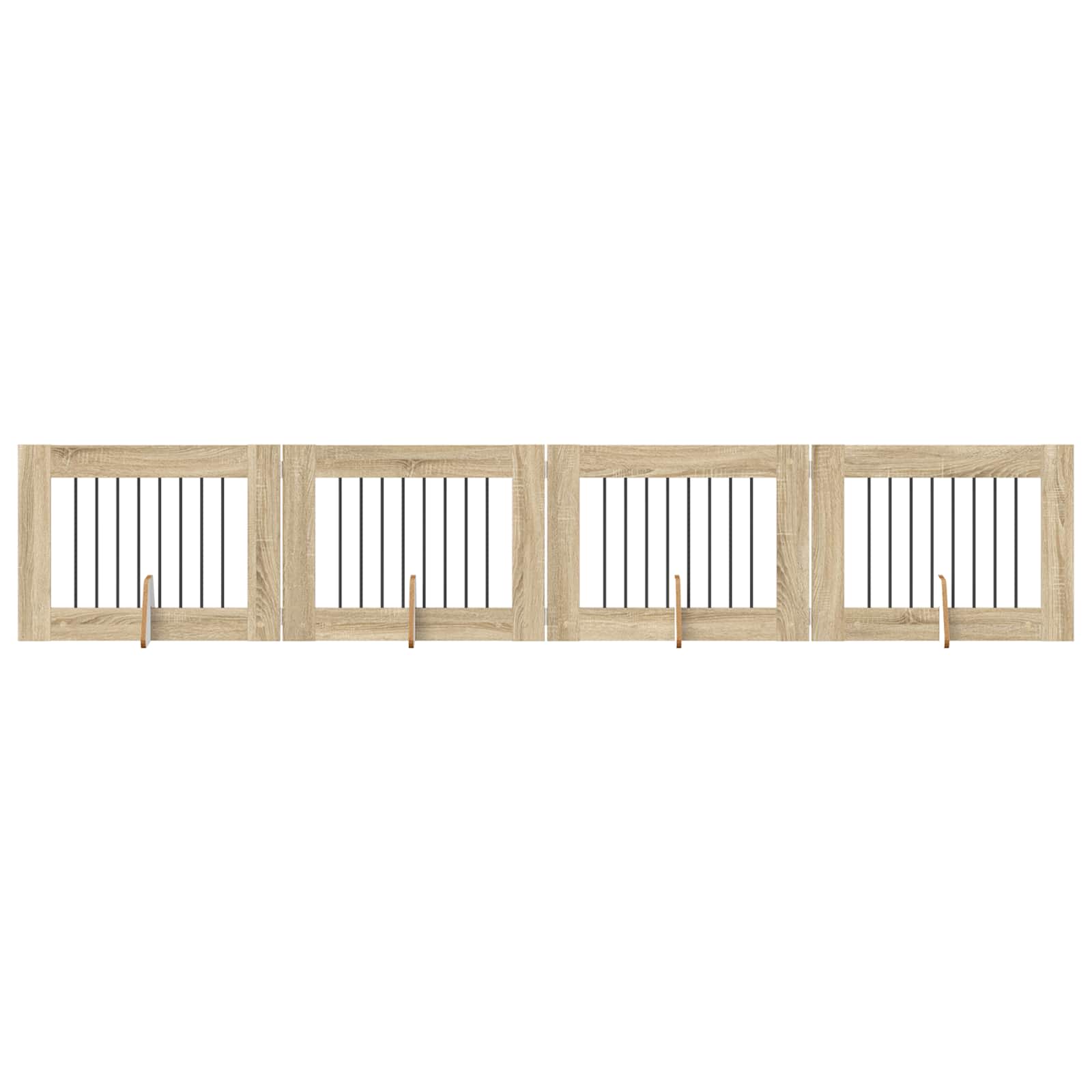 Foldable Dog Gate with Stands 4 pcs Sonoma Oak 321 cm