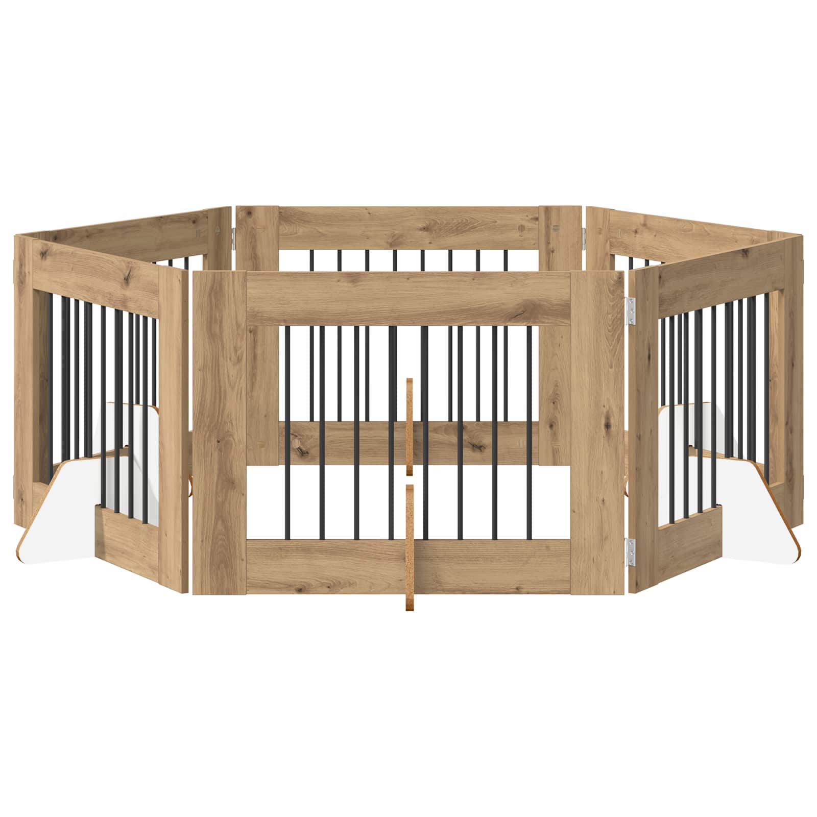 Dog Gate with Stands 6 pcs Artisan Oak 80 x 60 cm