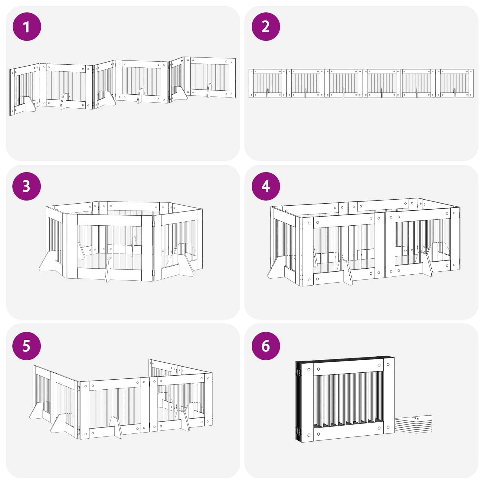 Foldable Dog Gate with Stands 6 pcs Artisan Oak 482 cm
