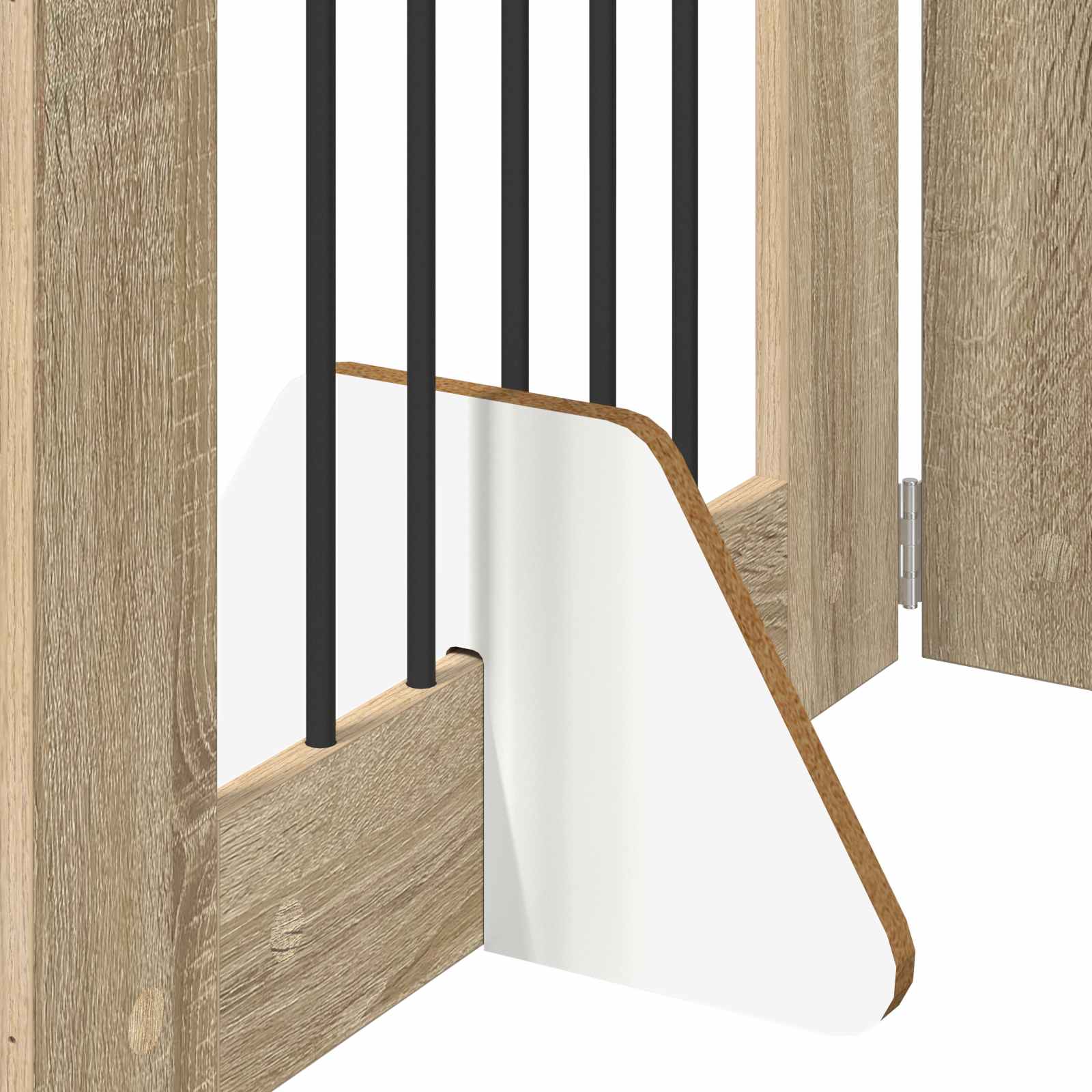 Foldable Dog Gate with Stands 2 pcs Sonoma Oak 120,5 cm