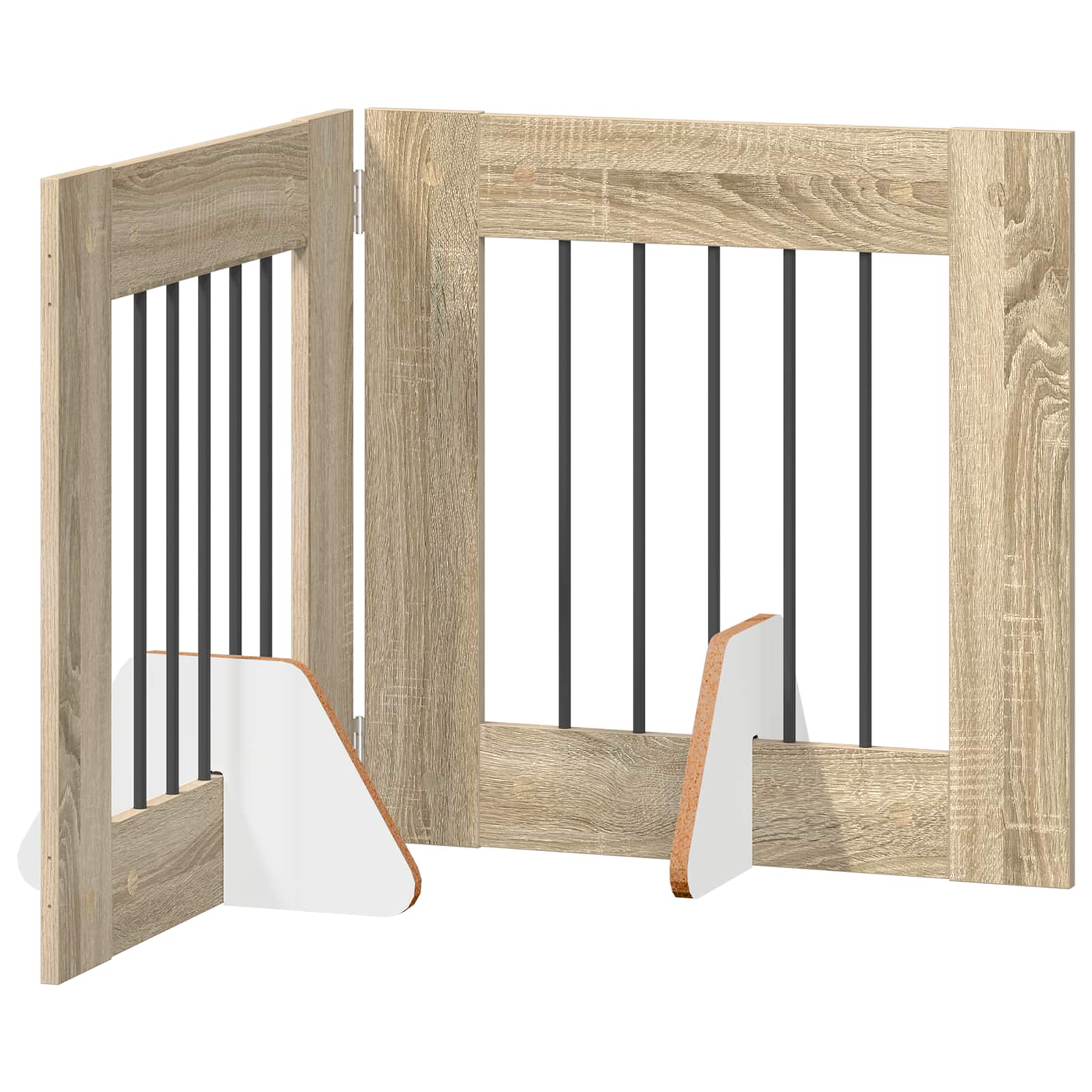 Foldable Dog Gate with Stands 2 pcs Sonoma Oak 120,5 cm