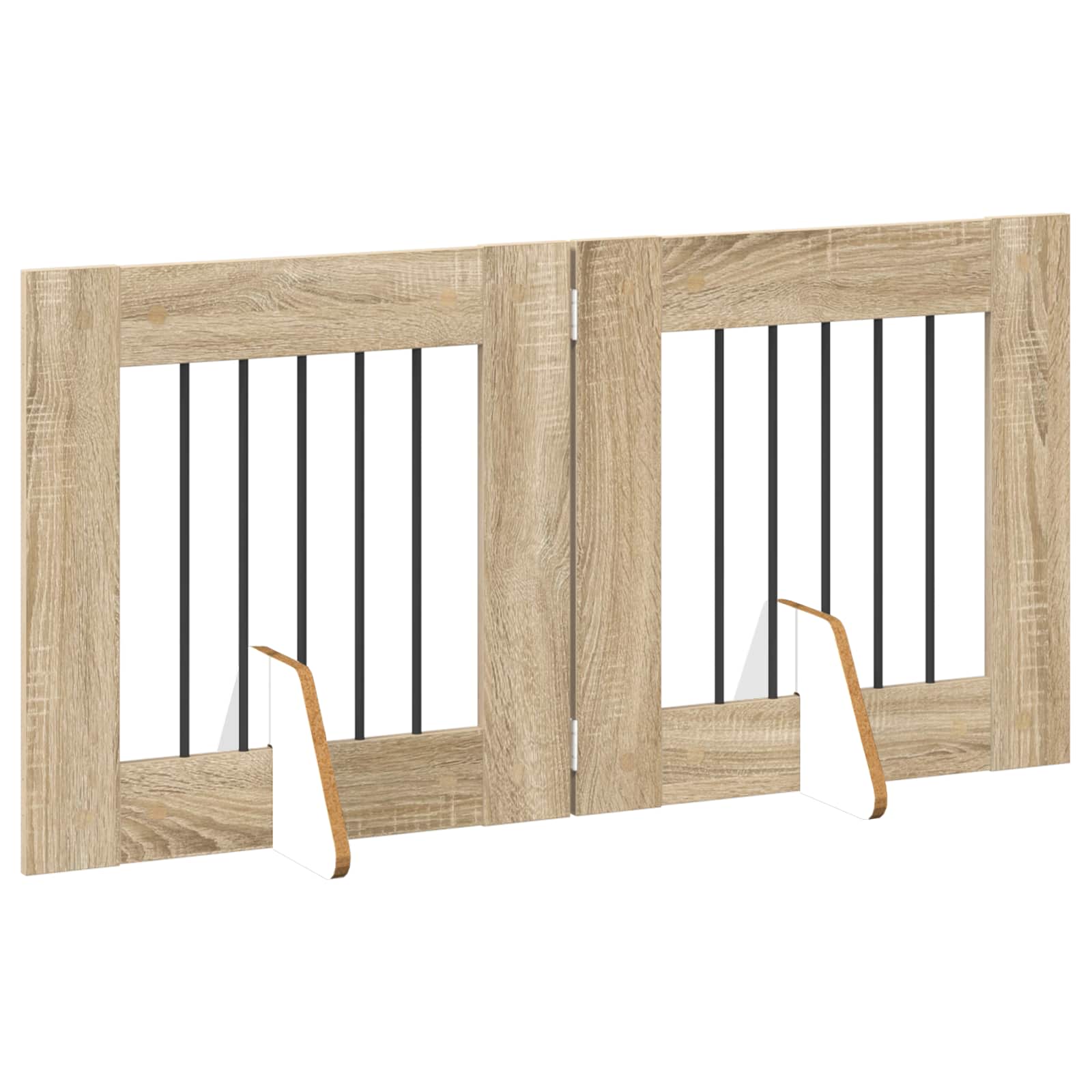 Foldable Dog Gate with Stands 2 pcs Sonoma Oak 120,5 cm