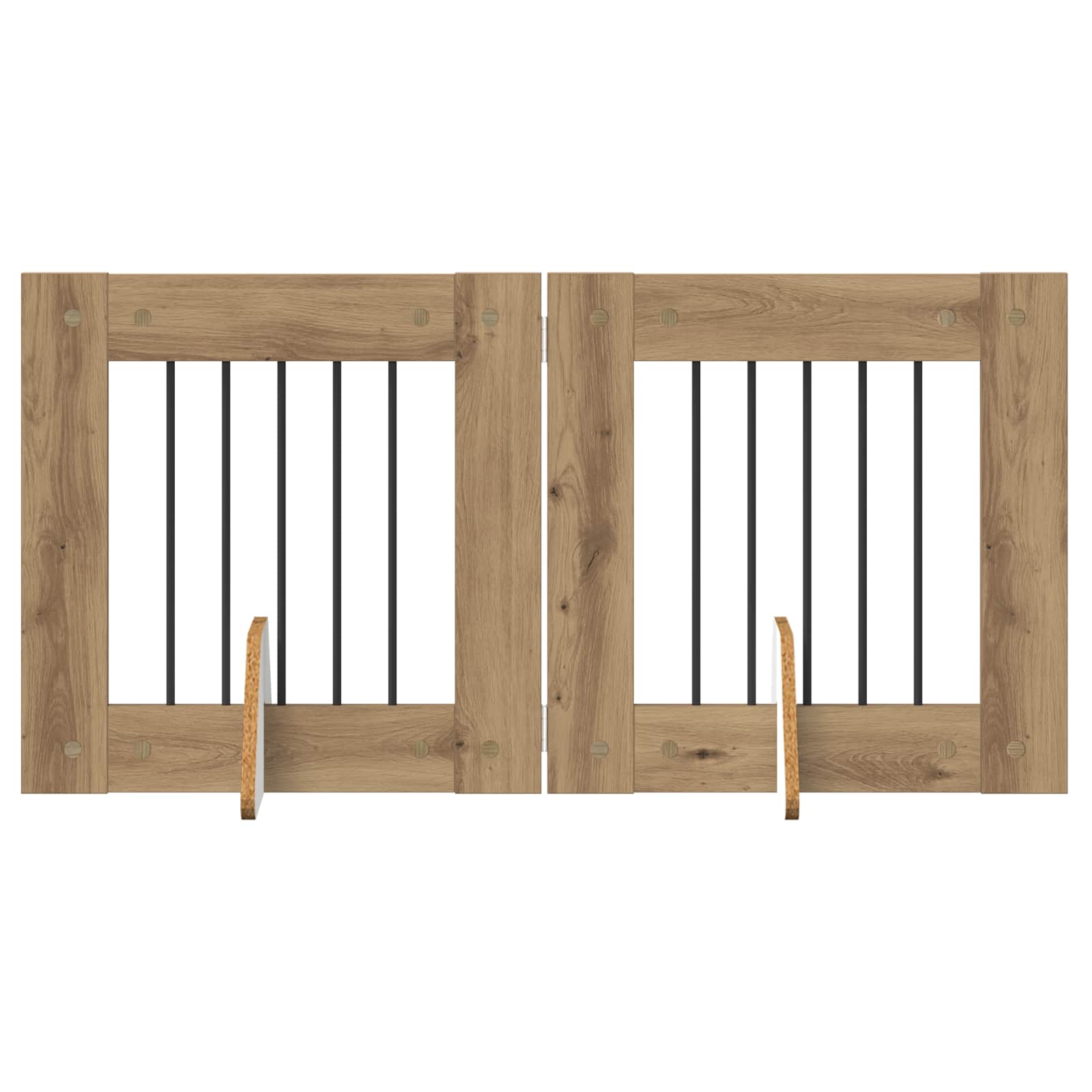 Dog Gate with Stands 2 pcs Artisan Oak 60 x 60 cm
