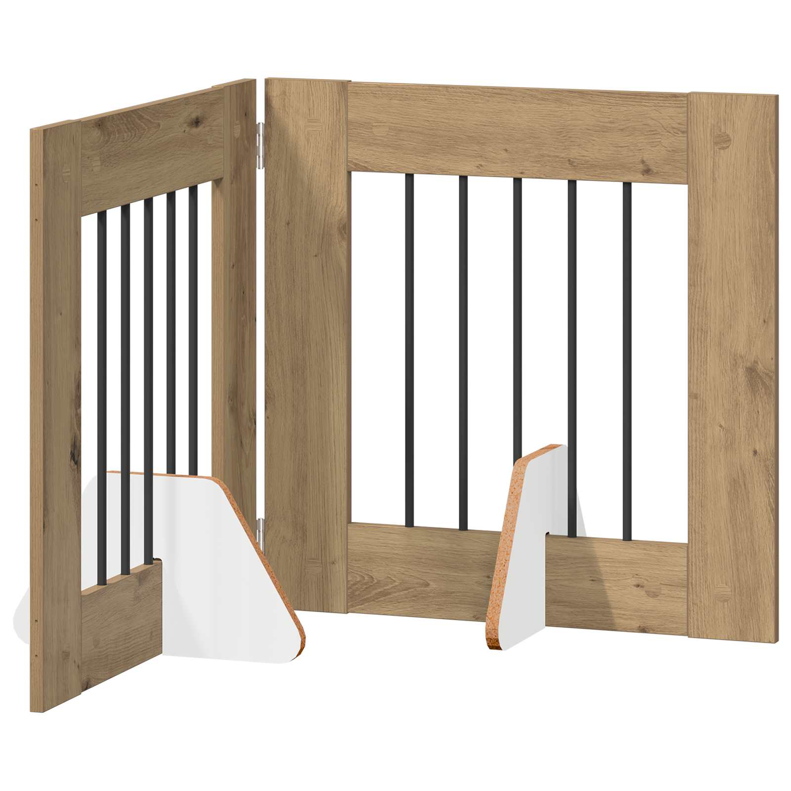 Foldable Dog Gate with Stands 2 pcs Artisan Oak 120,5 cm