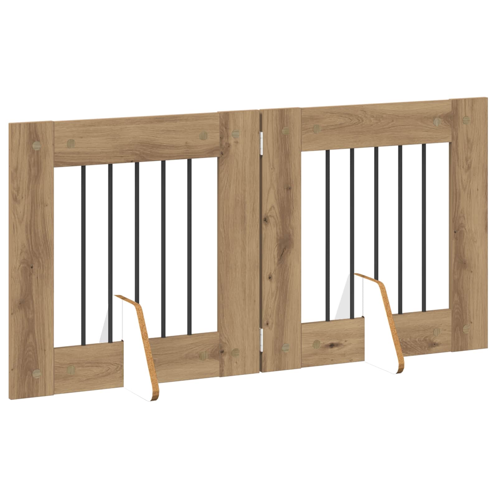 Foldable Dog Gate with Stands 2 pcs Artisan Oak 120,5 cm