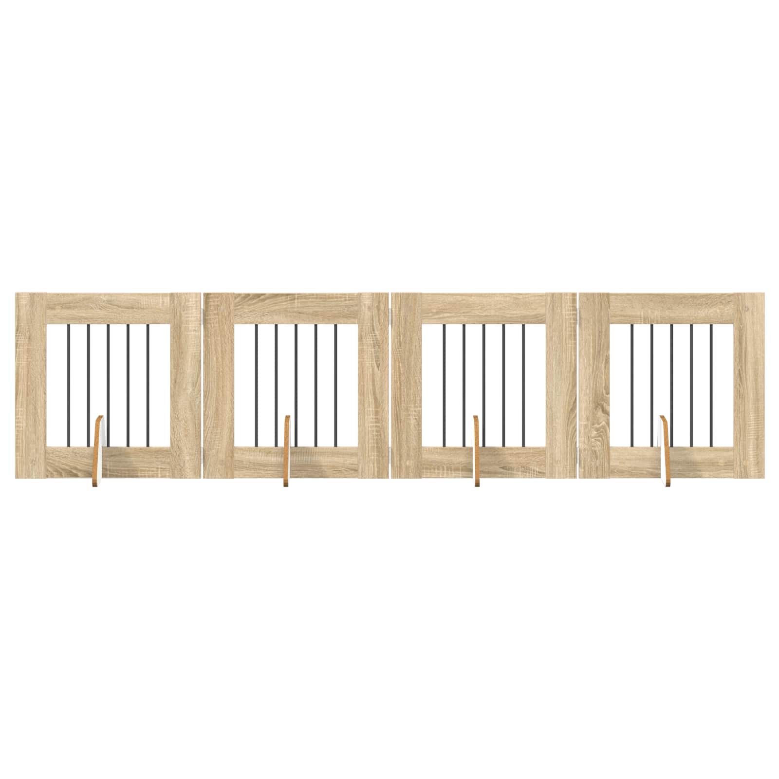 Foldable Dog Gate with Stands 4 pcs Sonoma Oak 241 cm
