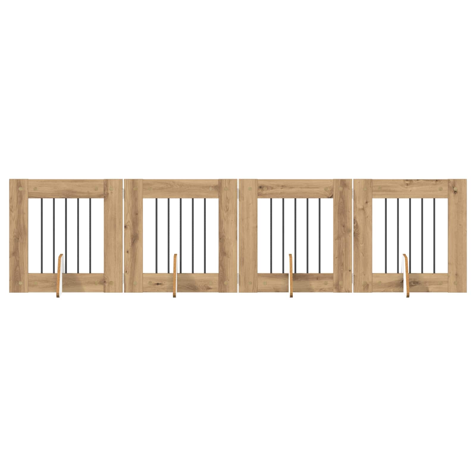 Dog Gate with Stands 4 pcs Artisan Oak 60 x 60 cm