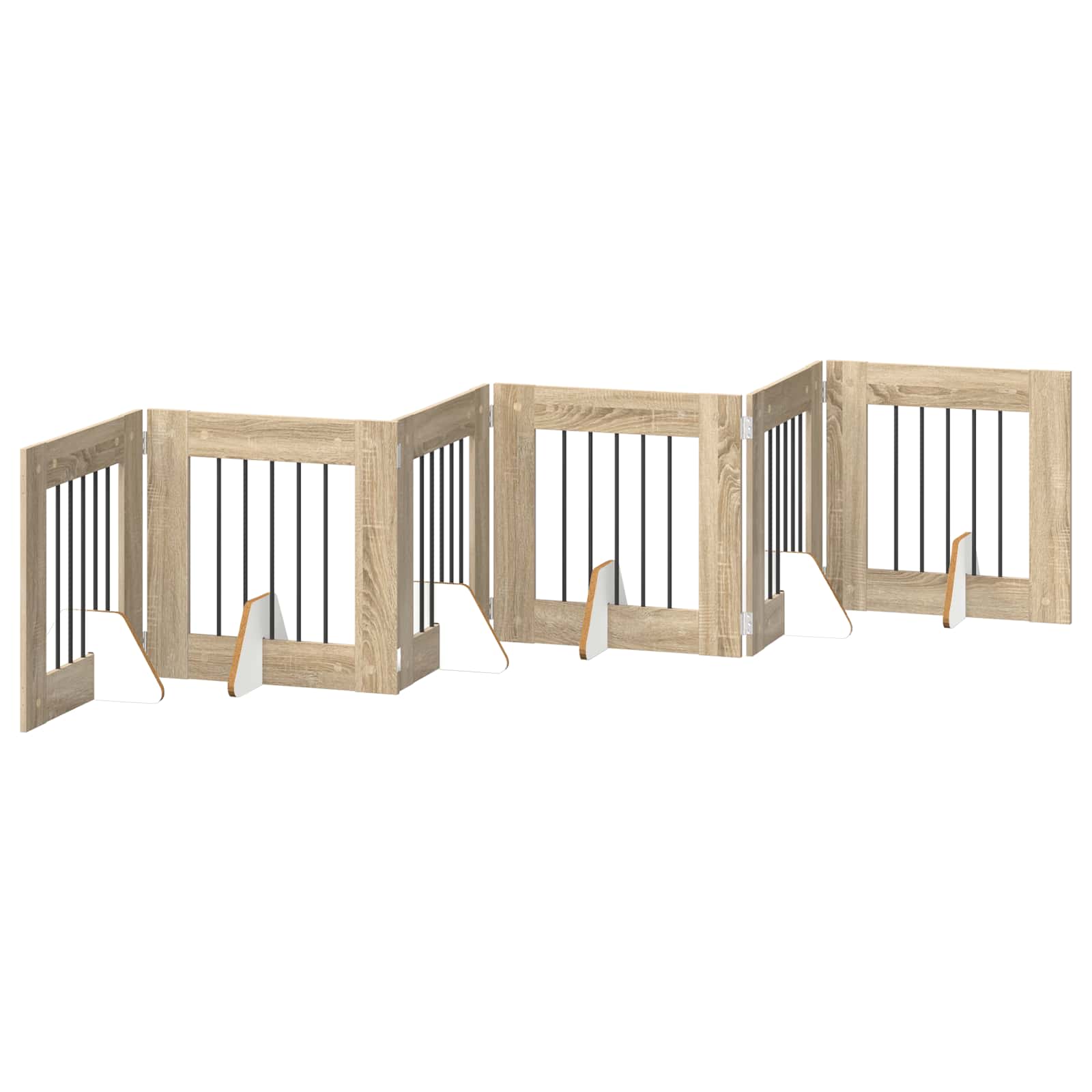 Foldable Dog Gate with Stands 6 pcs Sonoma Oak 362 cm