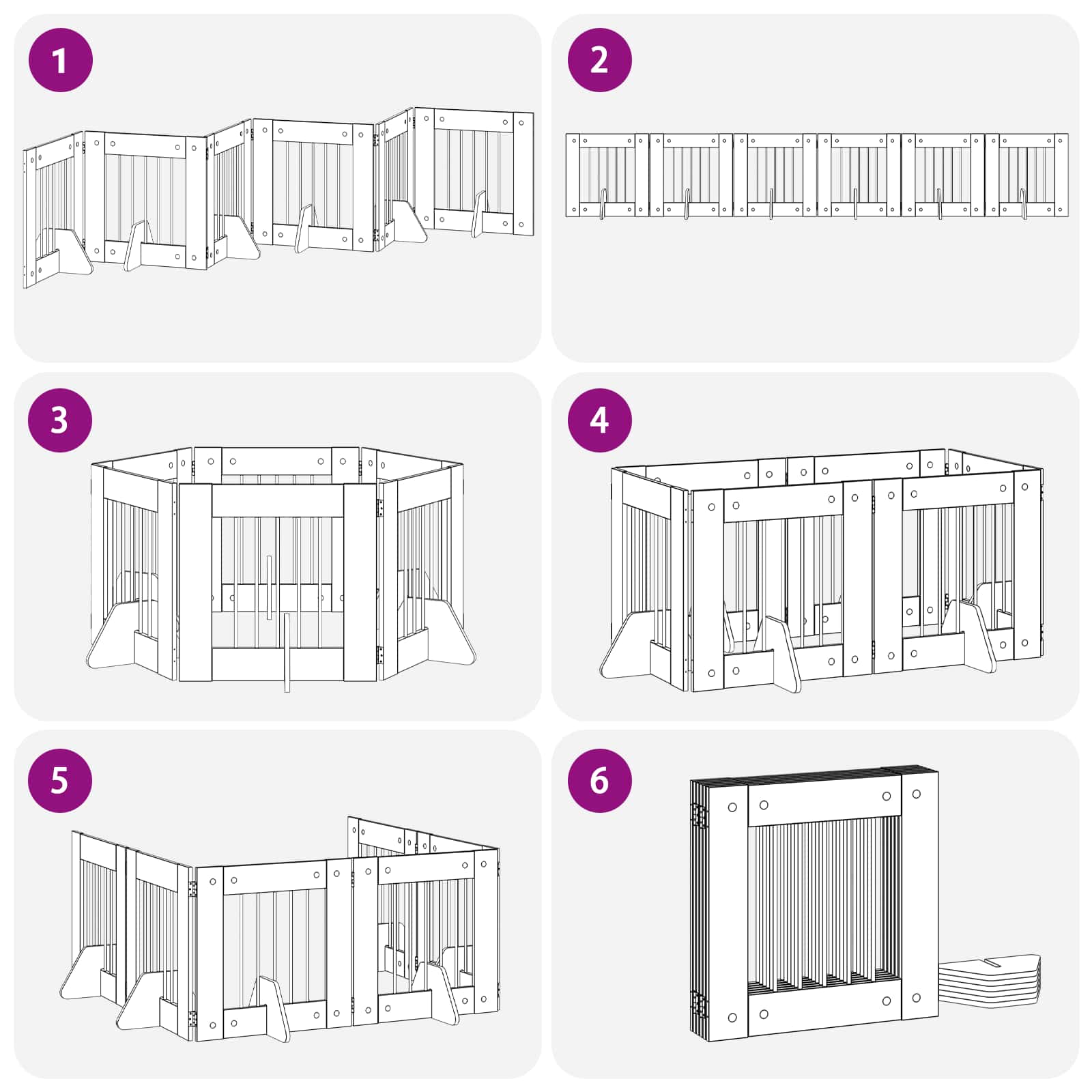 Foldable Dog Gate with Stands 6 pcs Sonoma Oak 362 cm