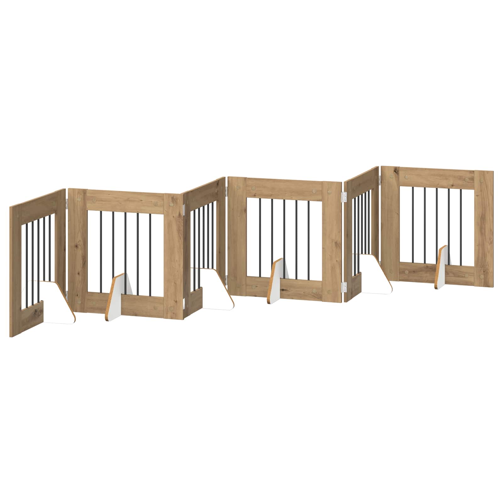 Foldable Dog Gate with Stands 6 pcs Artisan Oak 362 cm