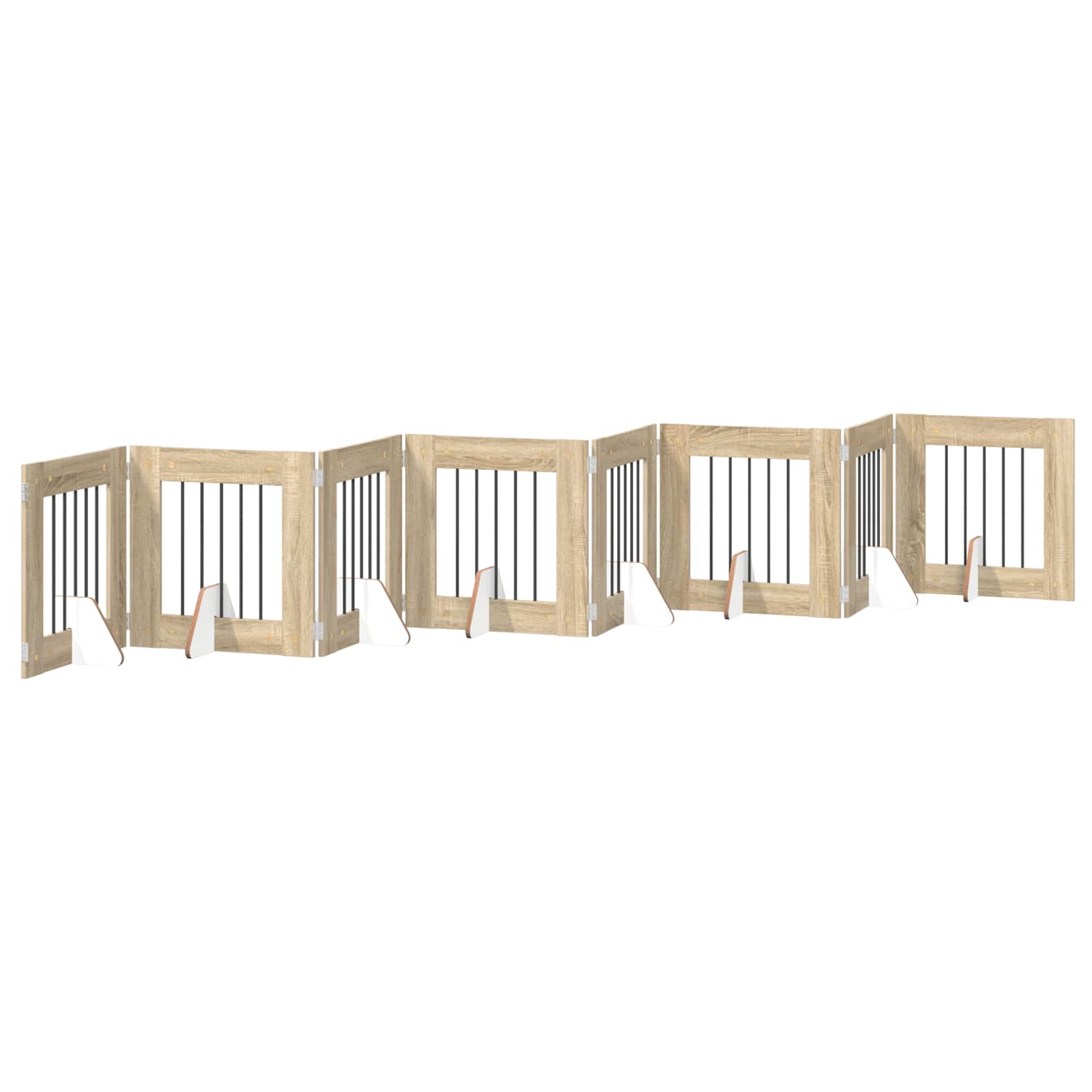Foldable Dog Gate with Stands 8 pcs Sonoma Oak 60 cm
