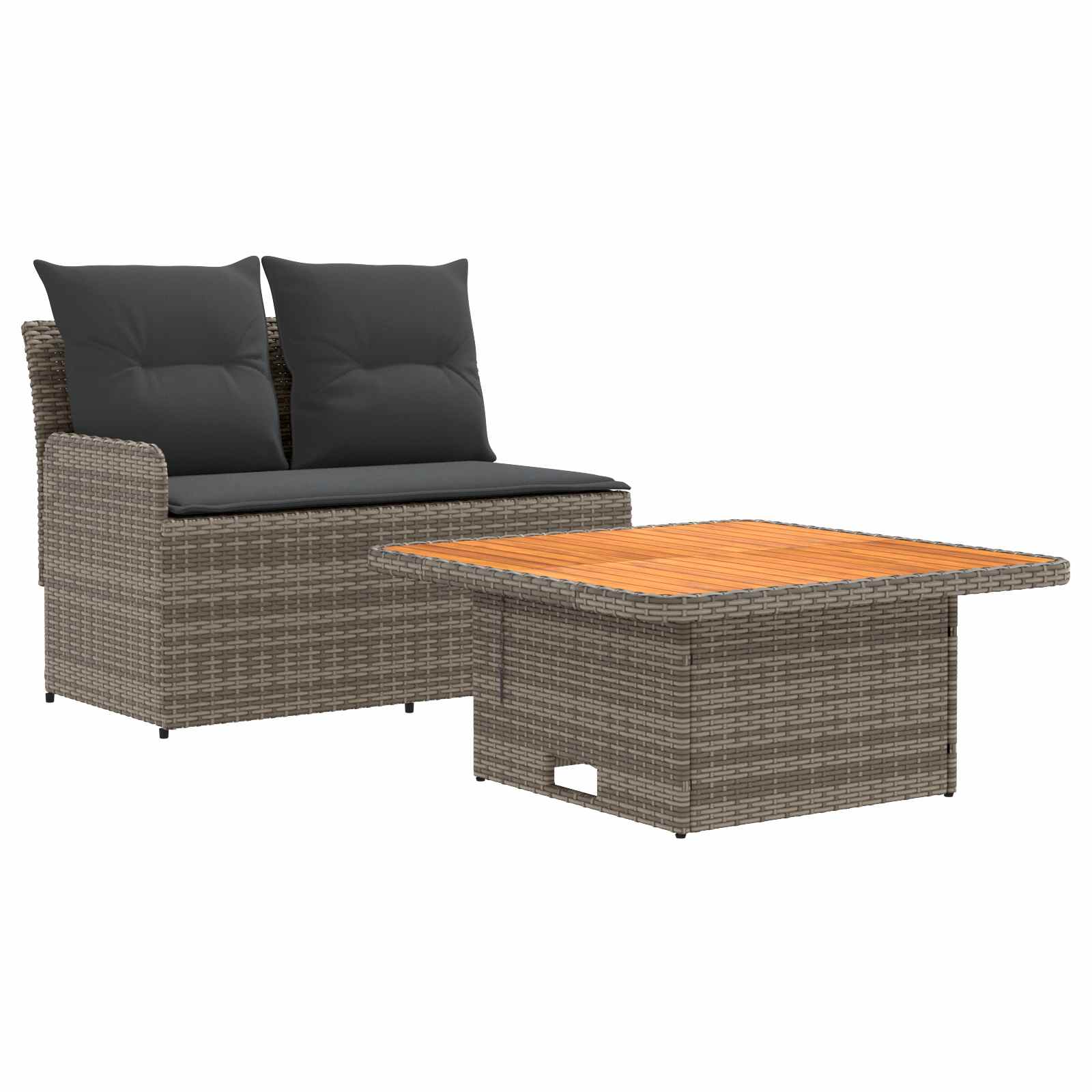Garden Armrest Sofa with Liftup Table 2 Piece PE Rattan