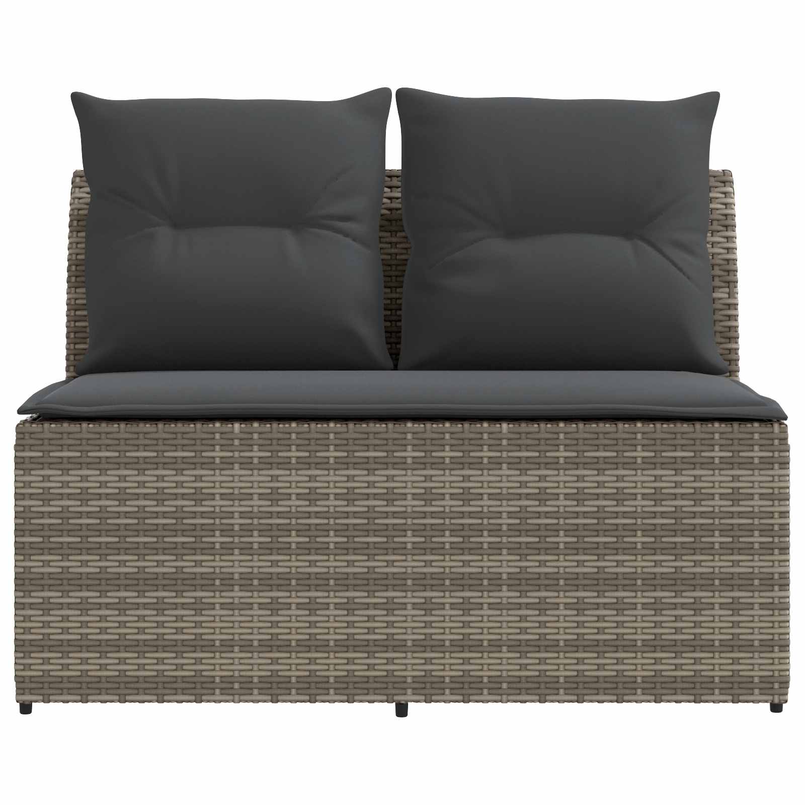 2 Piece Garden middle sofa with lift-up table Poly Rattan