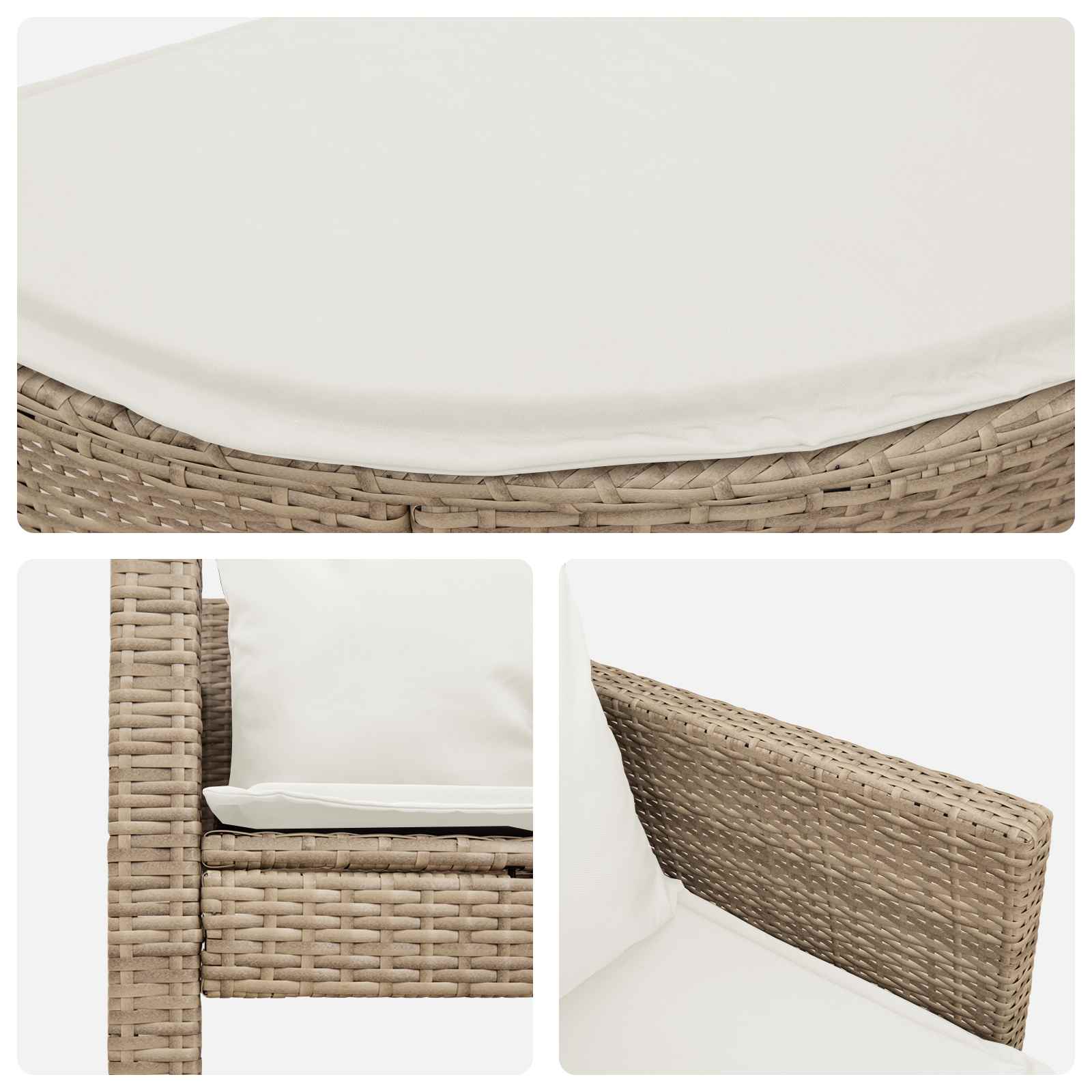 Garden Sofa 8 pcs Beige and Cream White Poly Rattan