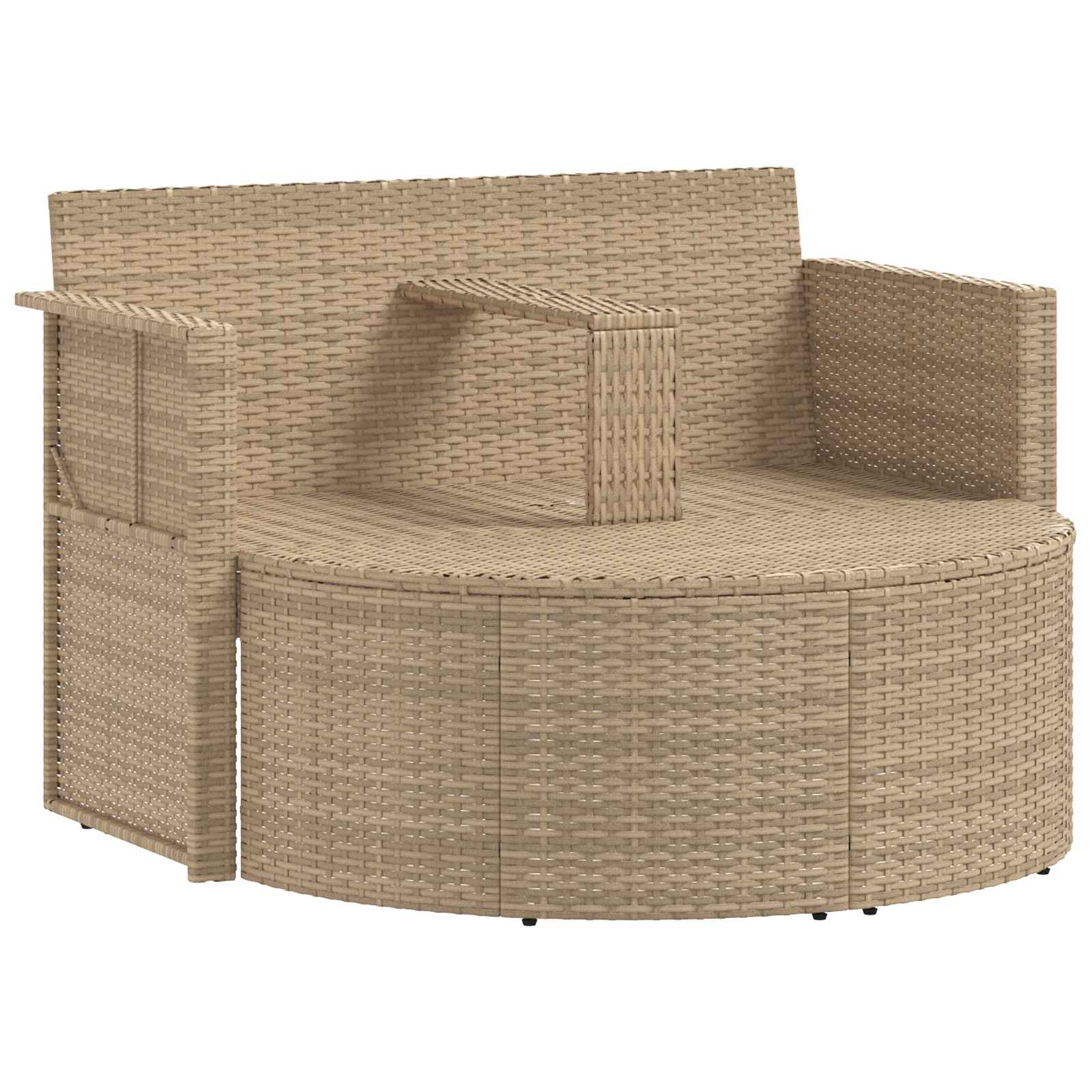 Garden Sofa 8 pcs Beige and Cream White Poly Rattan