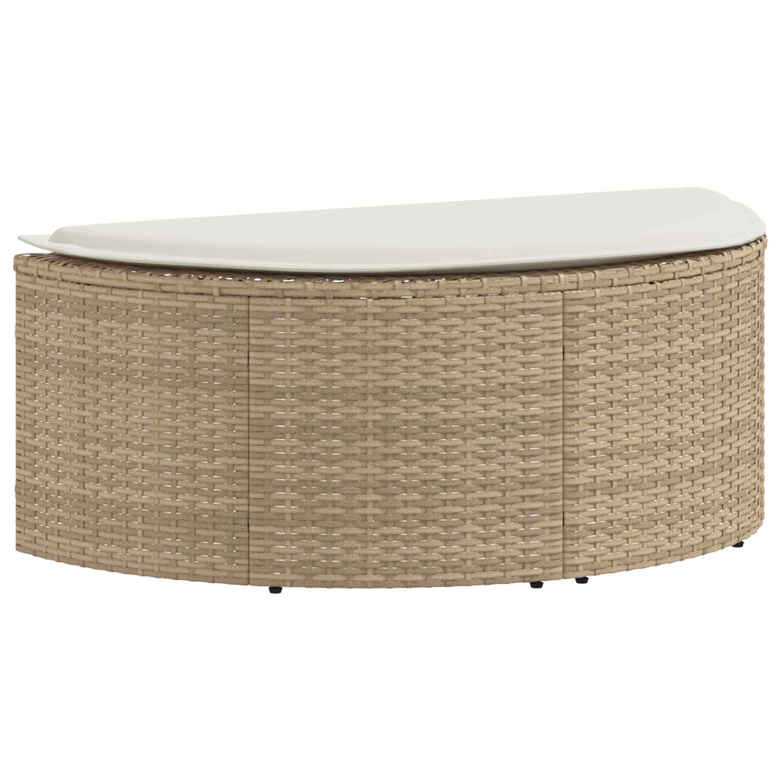 Garden Sofa 8 pcs Beige and Cream White Poly Rattan