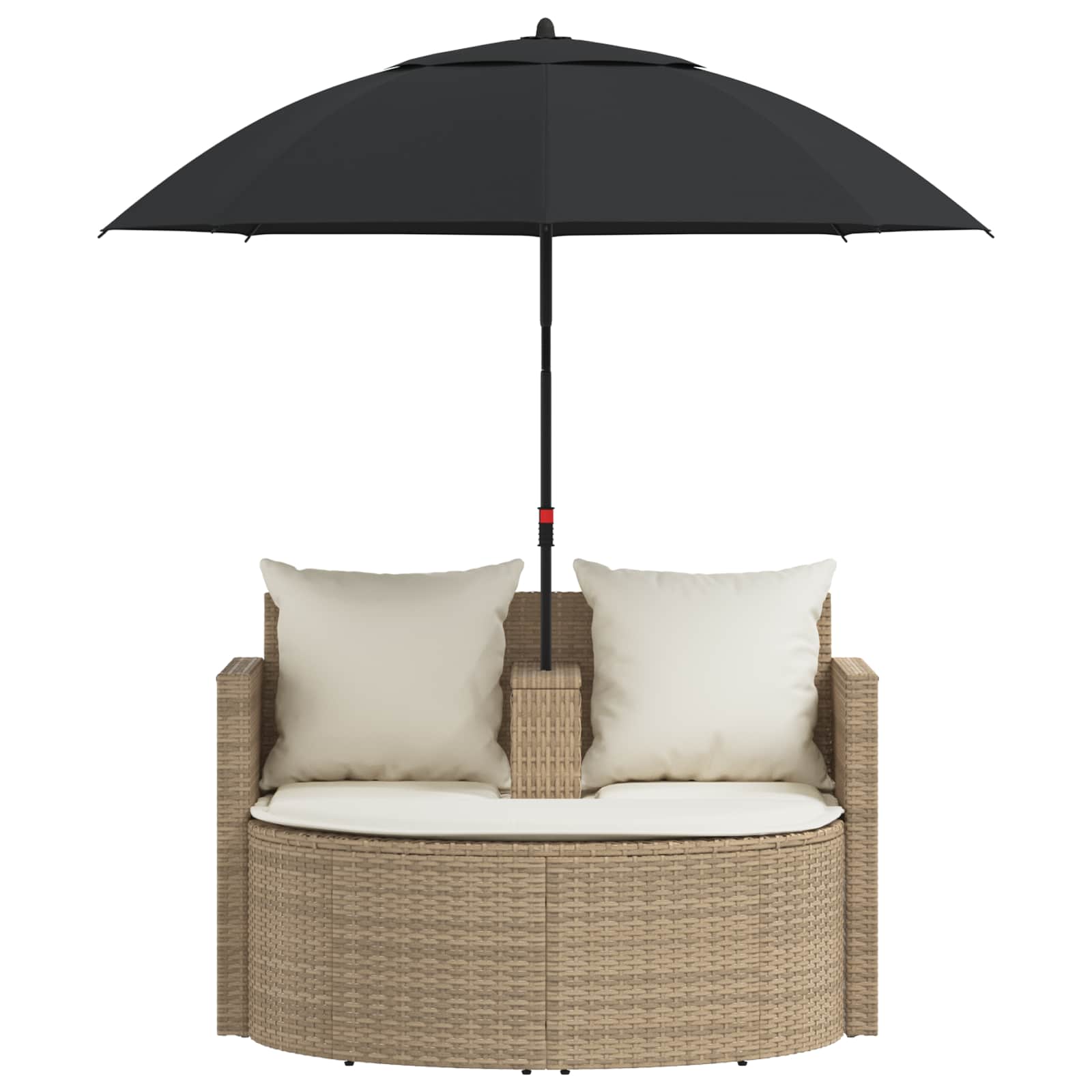 Garden Sofa 8 pcs Beige and Cream White Poly Rattan