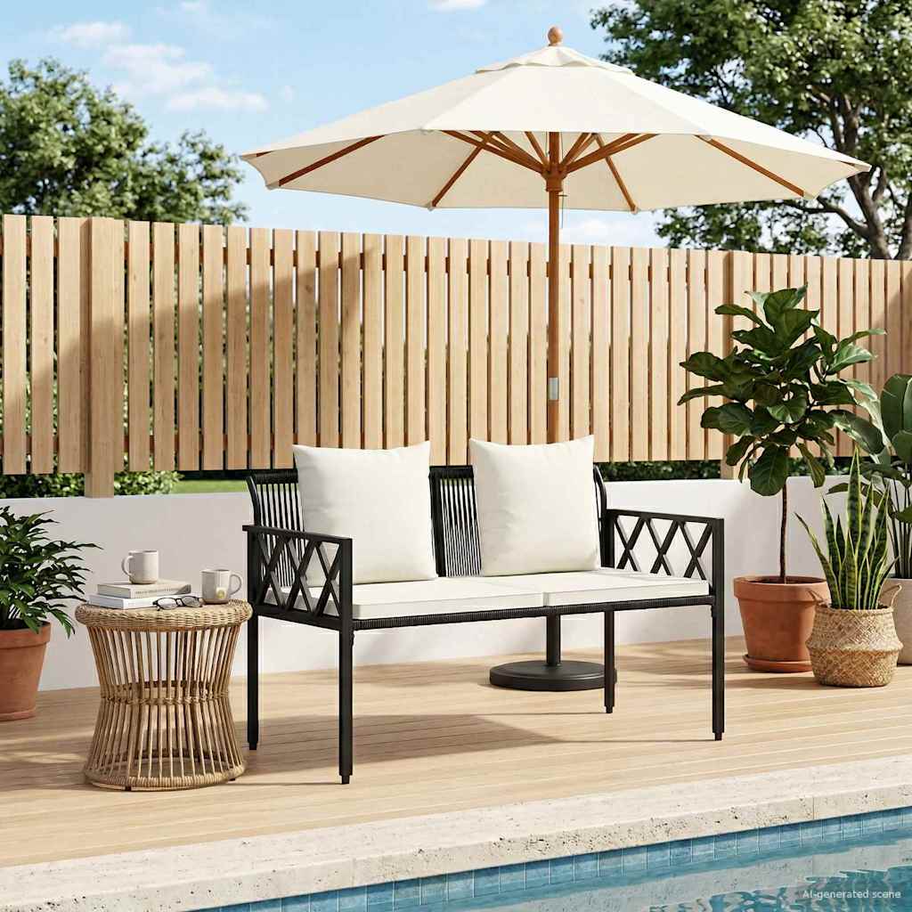 Outdoor Benches 2 -Seater 116 x 56 x 75 cm Poly Rattan
