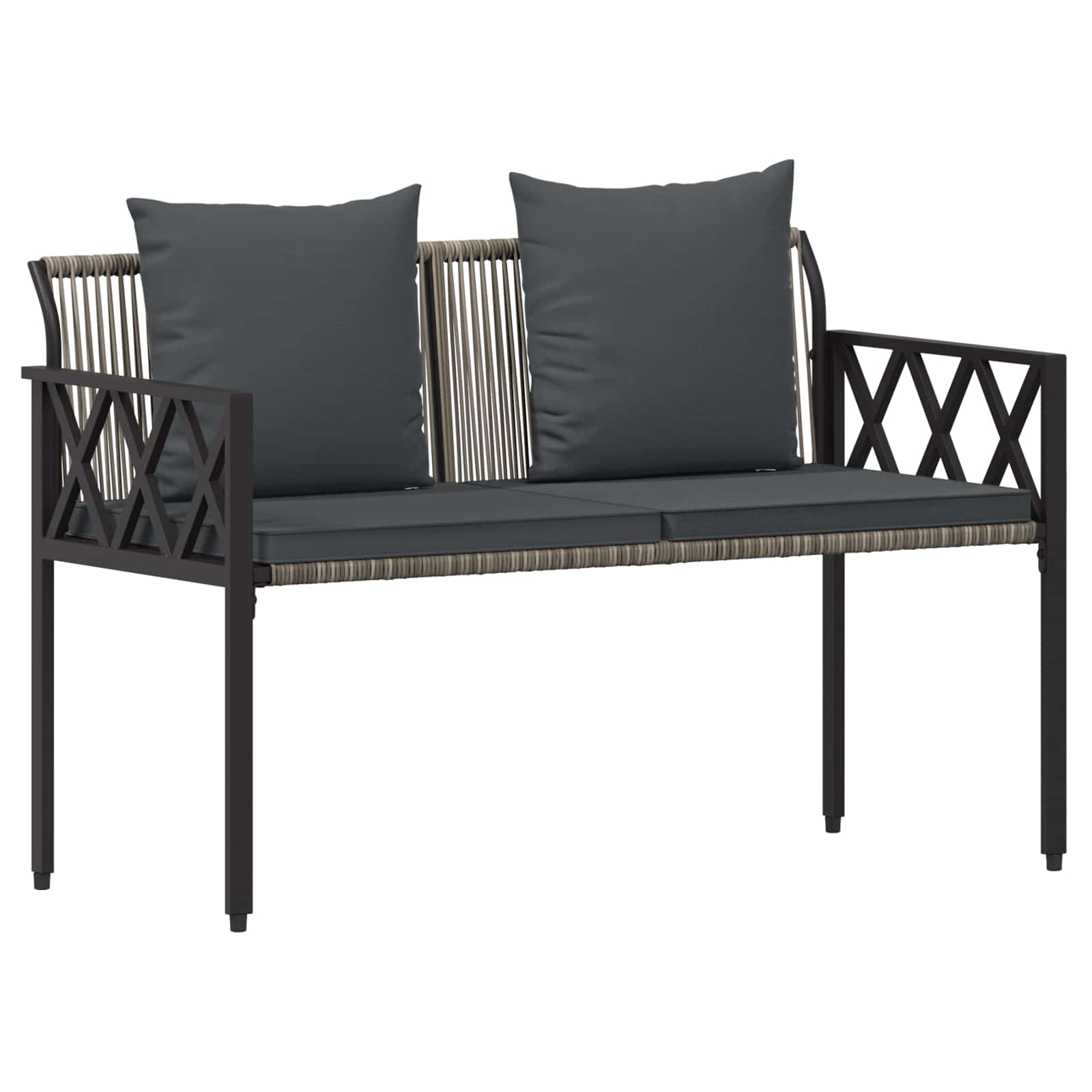 Outdoor Benches 2 -Seater 116 x 56 x 75 cm Poly Rattan