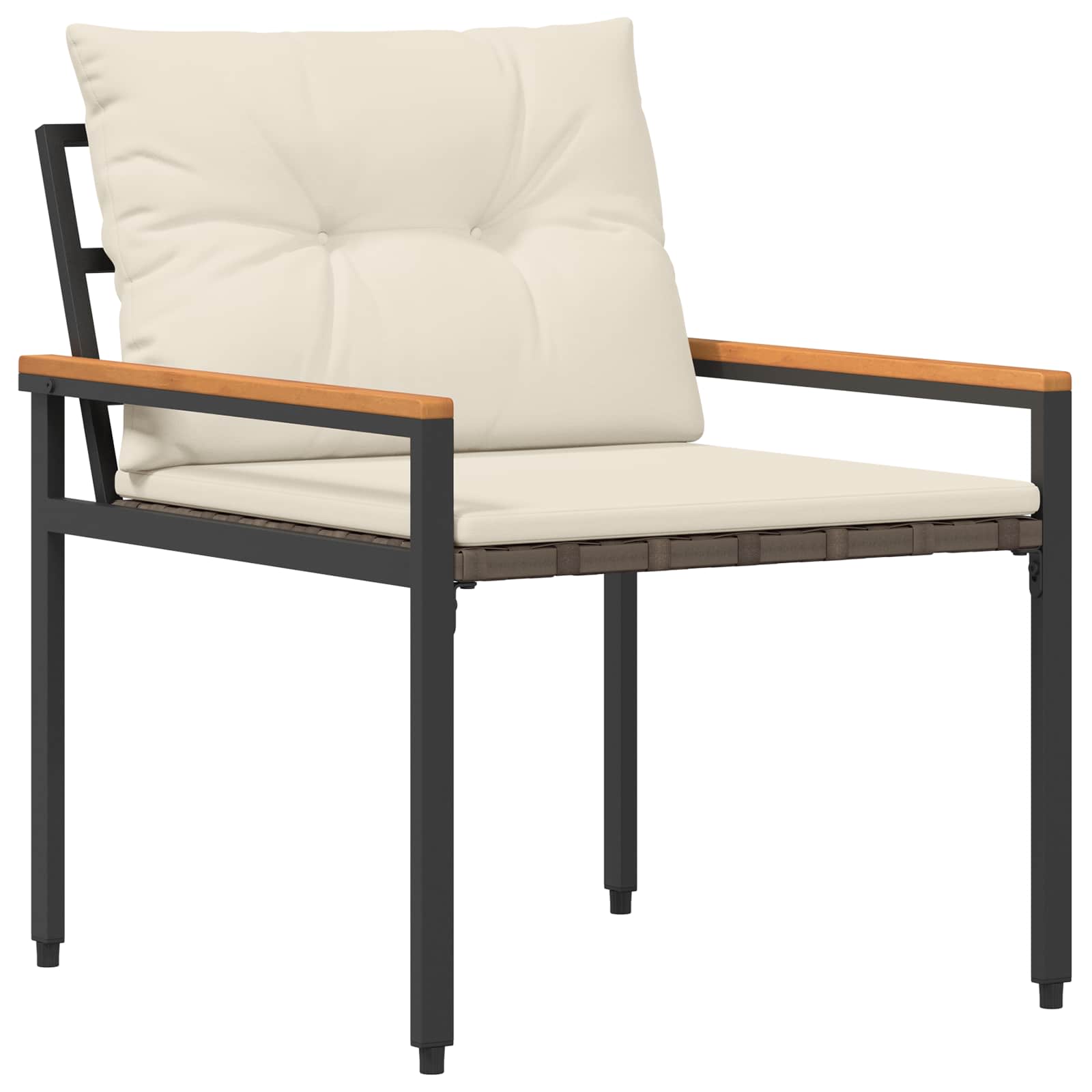 Outdoor Furniture Set 3 pcs Cream White Poly Rattan