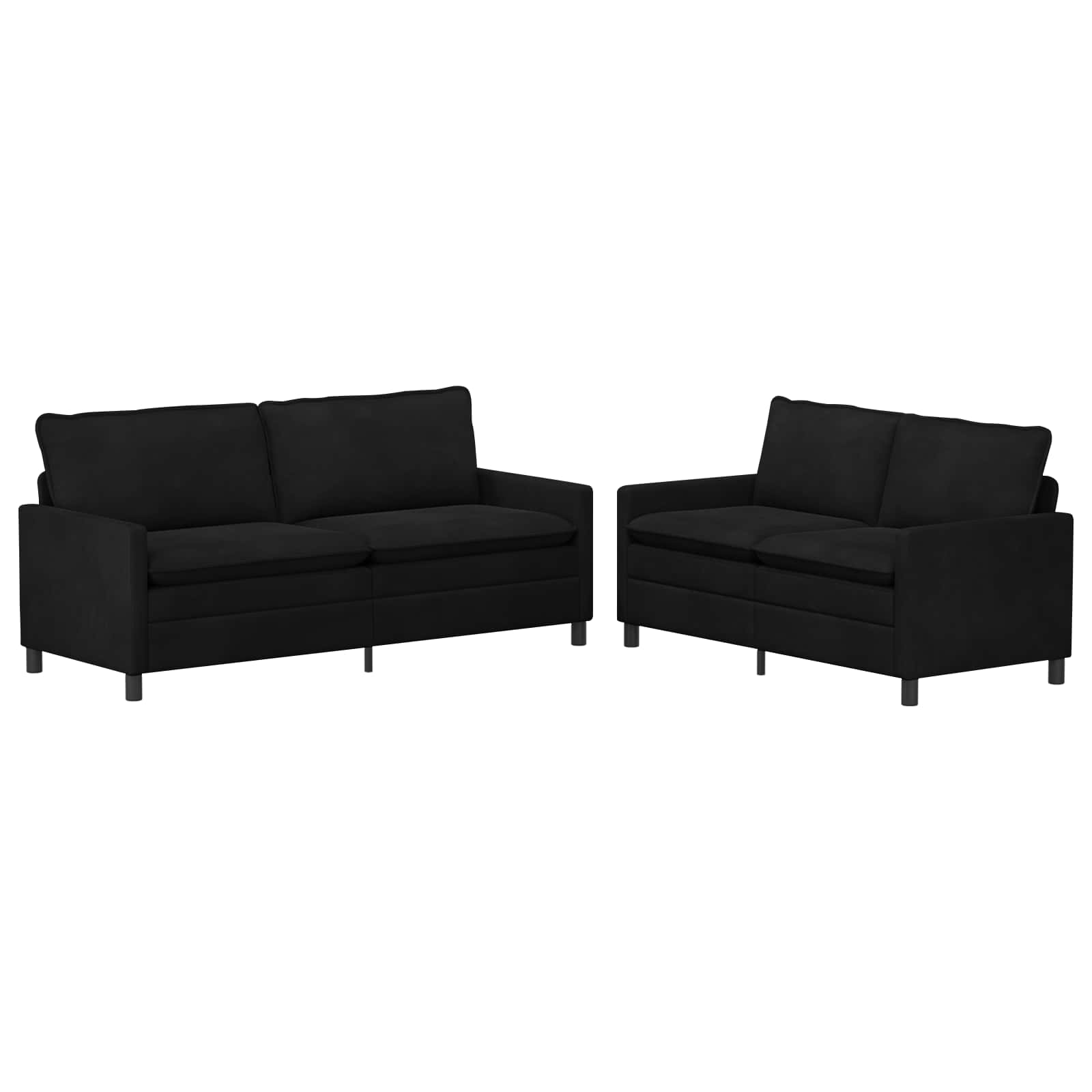 Sofa Set 2 pcs Black Velvet