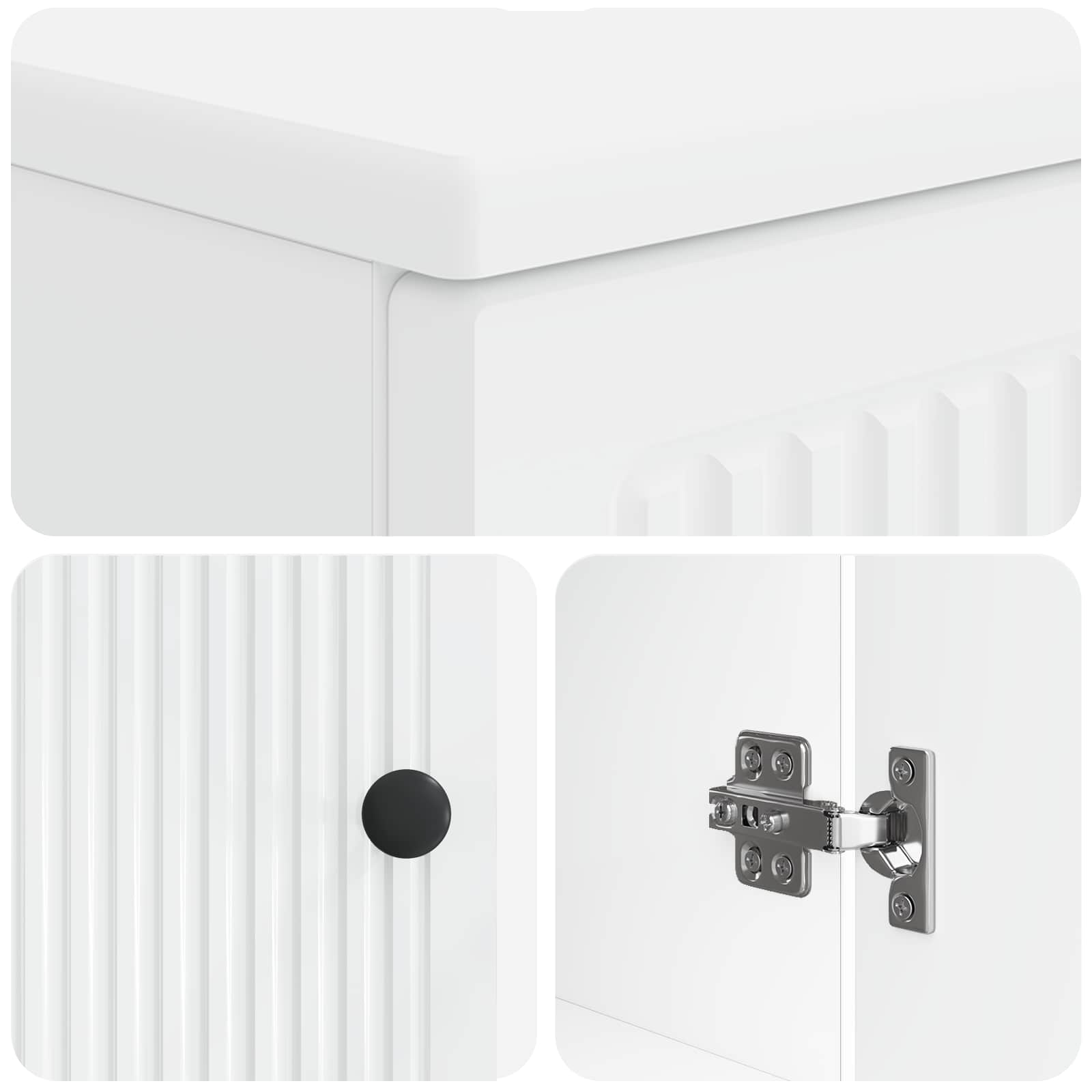 3 Piece Bathroom Cabinet Set EDE White Engineered Wood