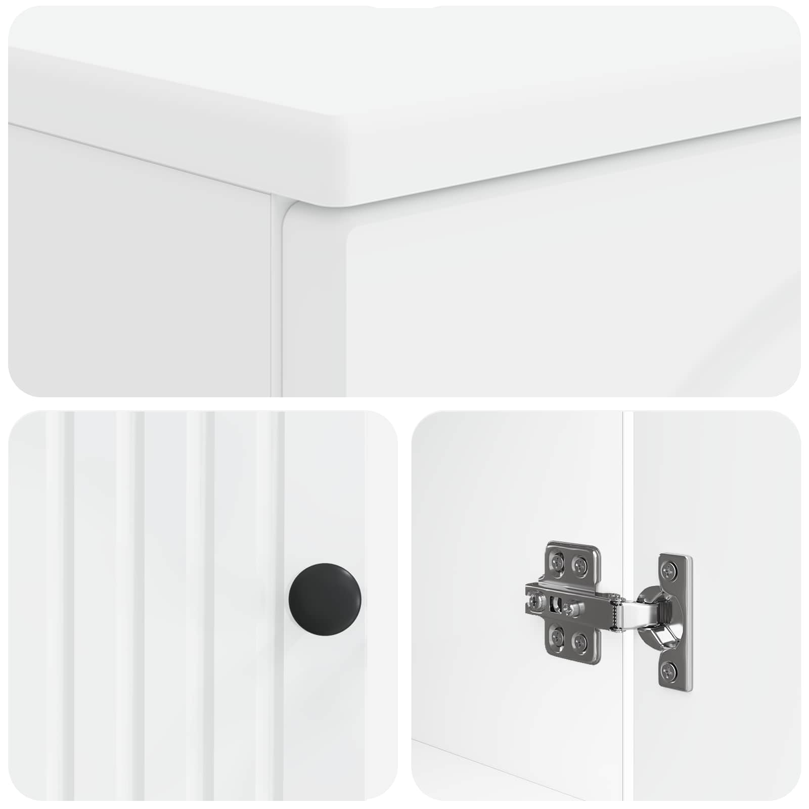 3 Piece Bathroom Cabinet Set ALKMAAR White Engineered Wood
