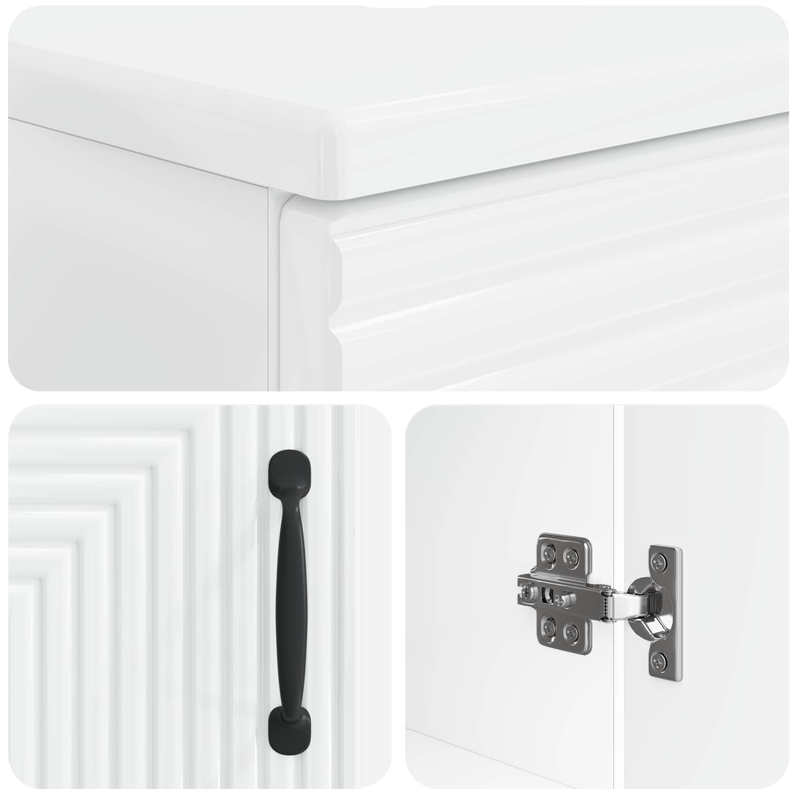 3 Piece Bathroom Cabinet Set HAARLEM White Engineered Wood