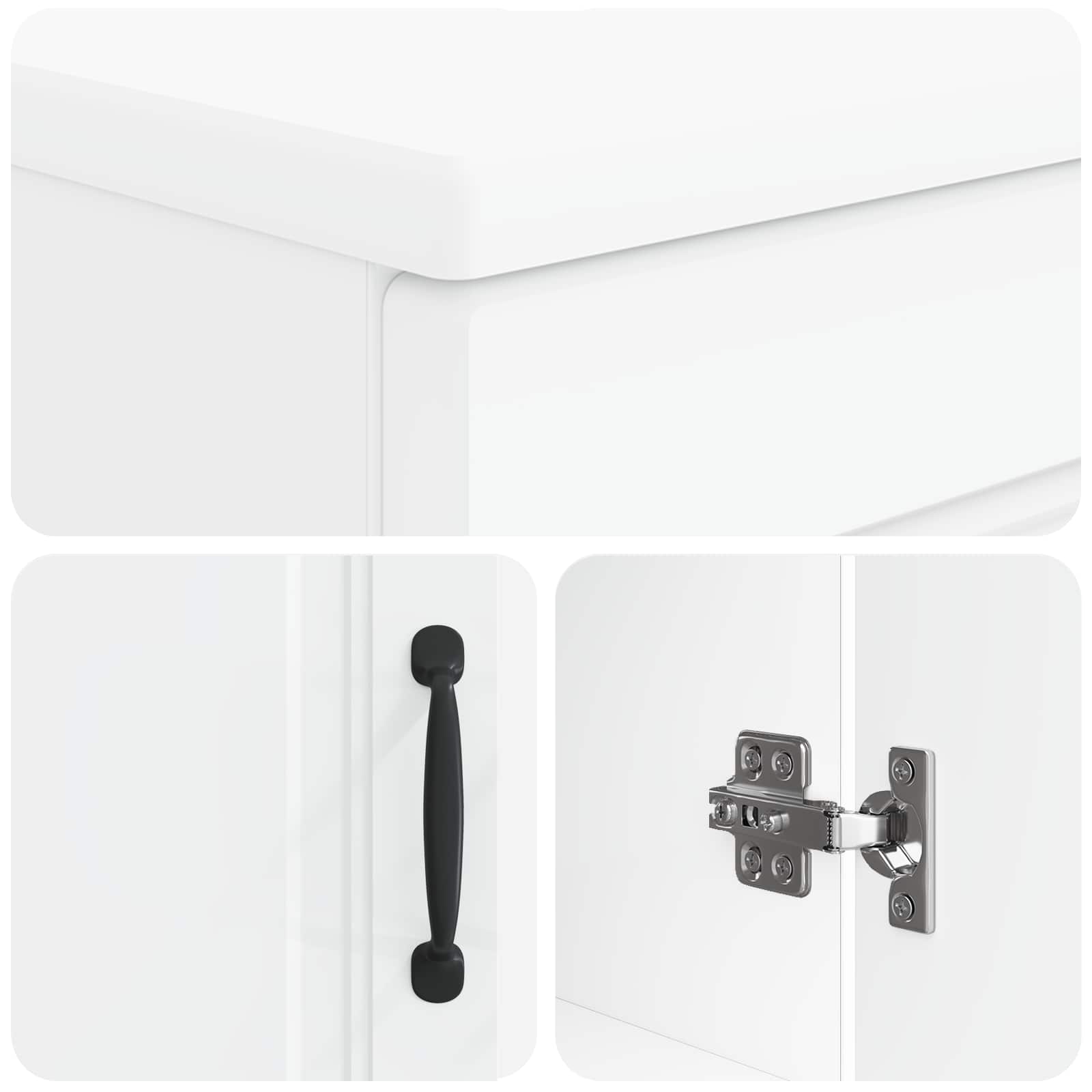 3 Piece Bathroom Cabinet Set UTRECHT White Engineered Wood